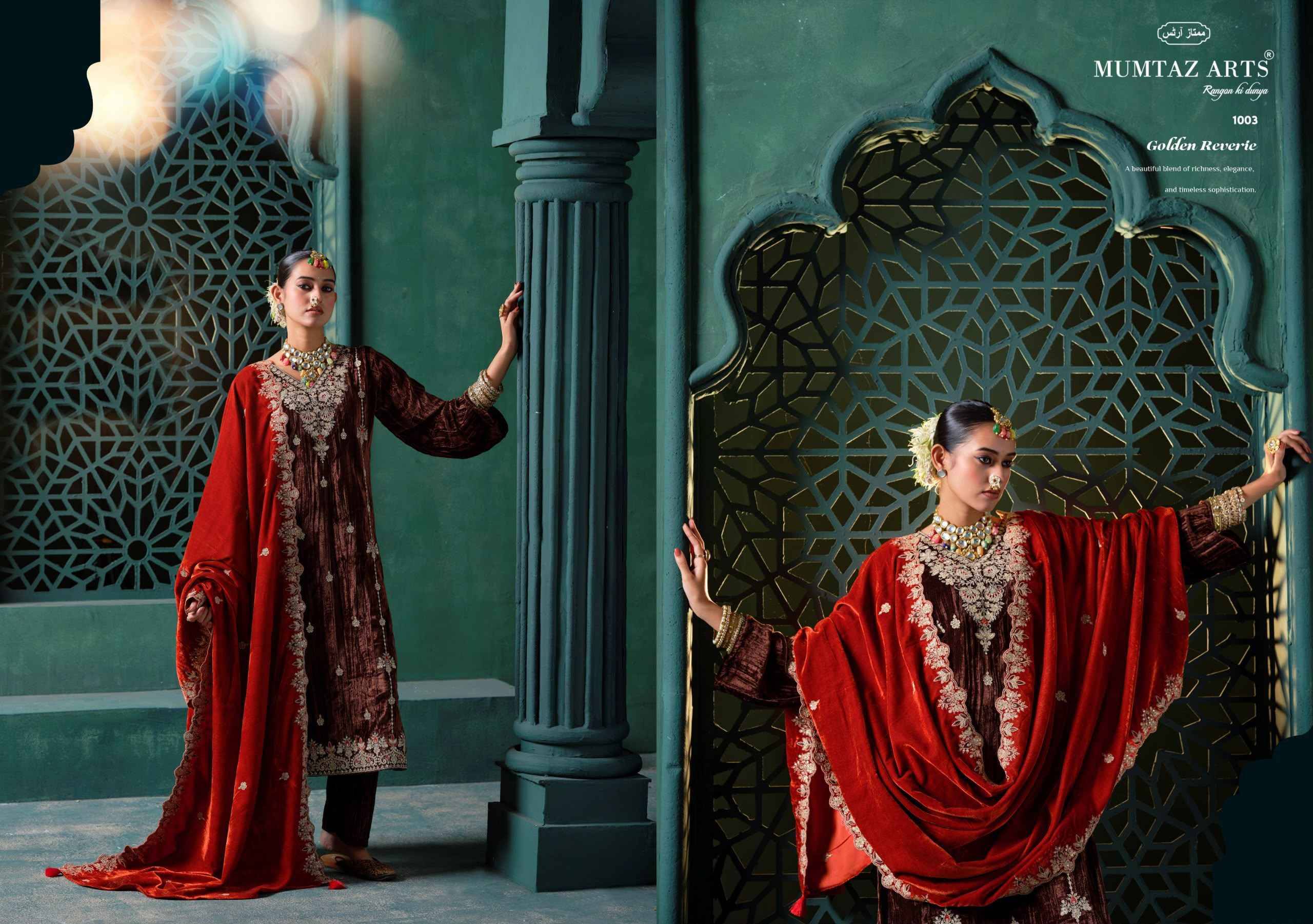 Mumtaz Arts Rukhsar Velvet Dress Material 5 pcs Catalog | Wholesale Textiles Direct from Surat
