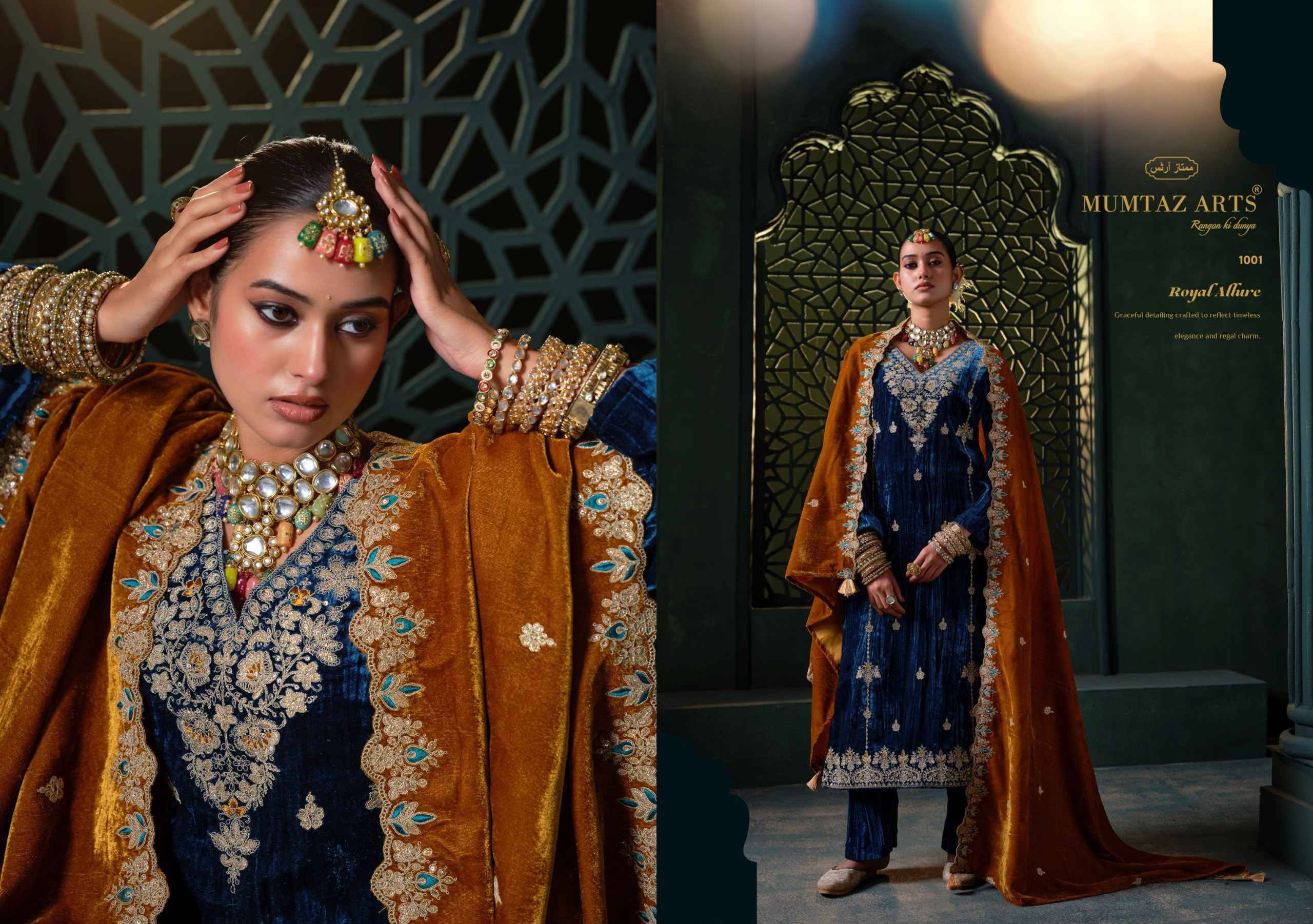 Mumtaz Arts Rukhsar Velvet Dress Material 5 pcs Catalog | Wholesale Textiles Direct from Surat