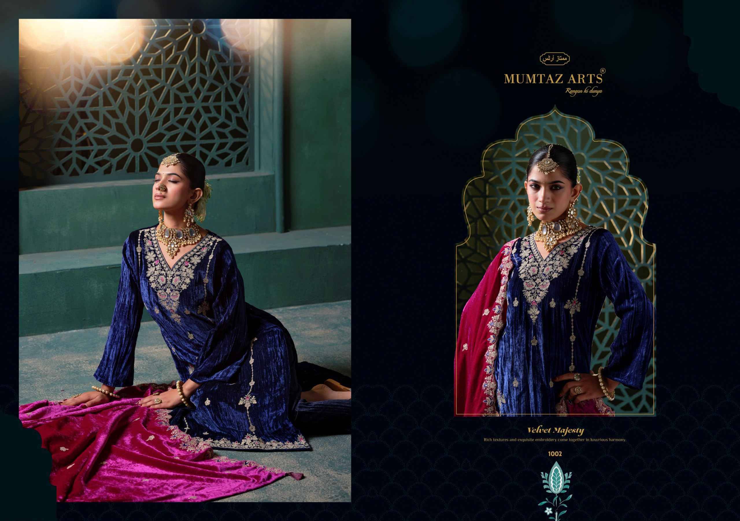 Mumtaz Arts Rukhsar Velvet Dress Material 5 pcs Catalog | Wholesale Textiles Direct from Surat