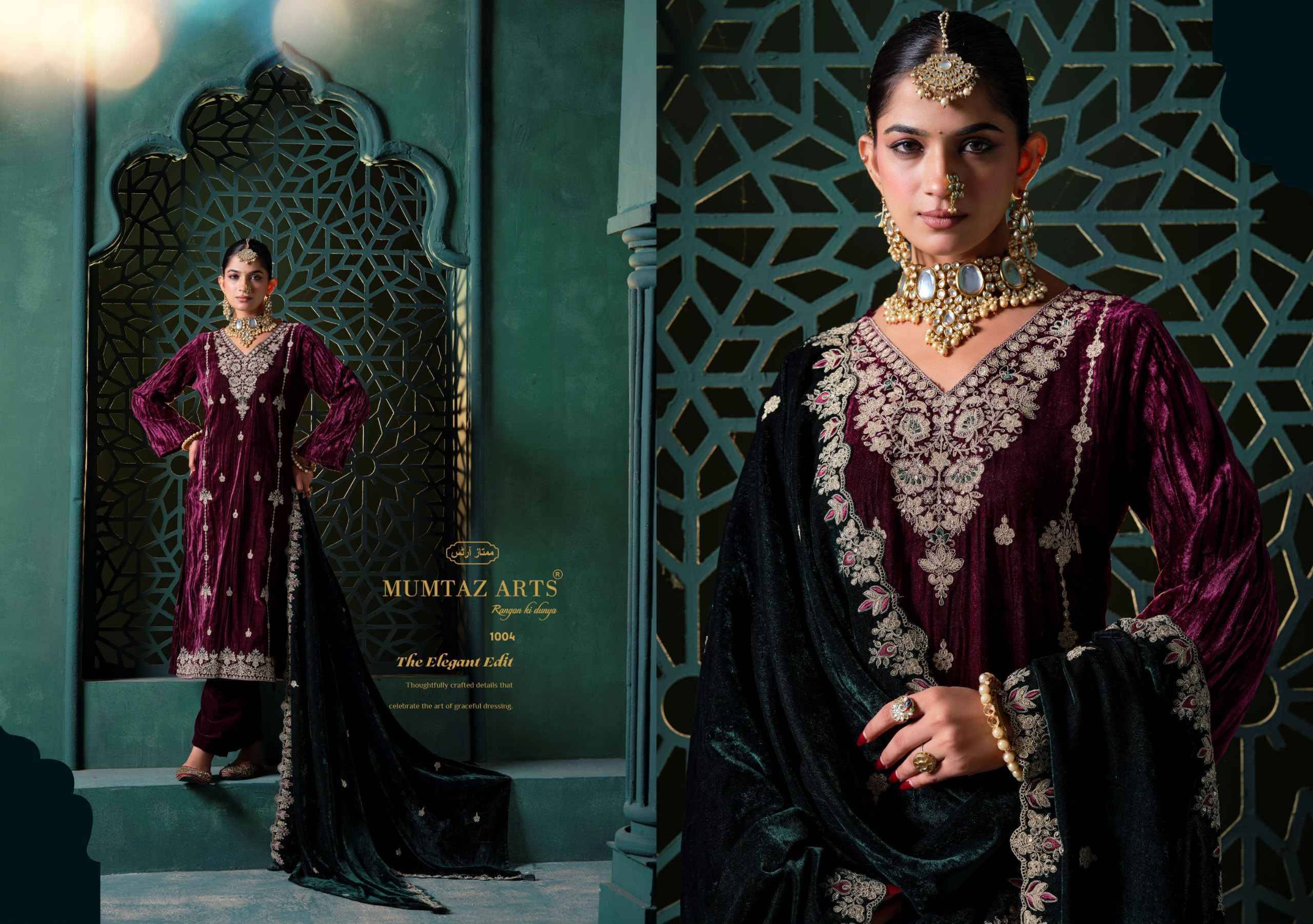 Mumtaz Arts Rukhsar Velvet Dress Material 5 pcs Catalog | Wholesale Textiles Direct from Surat