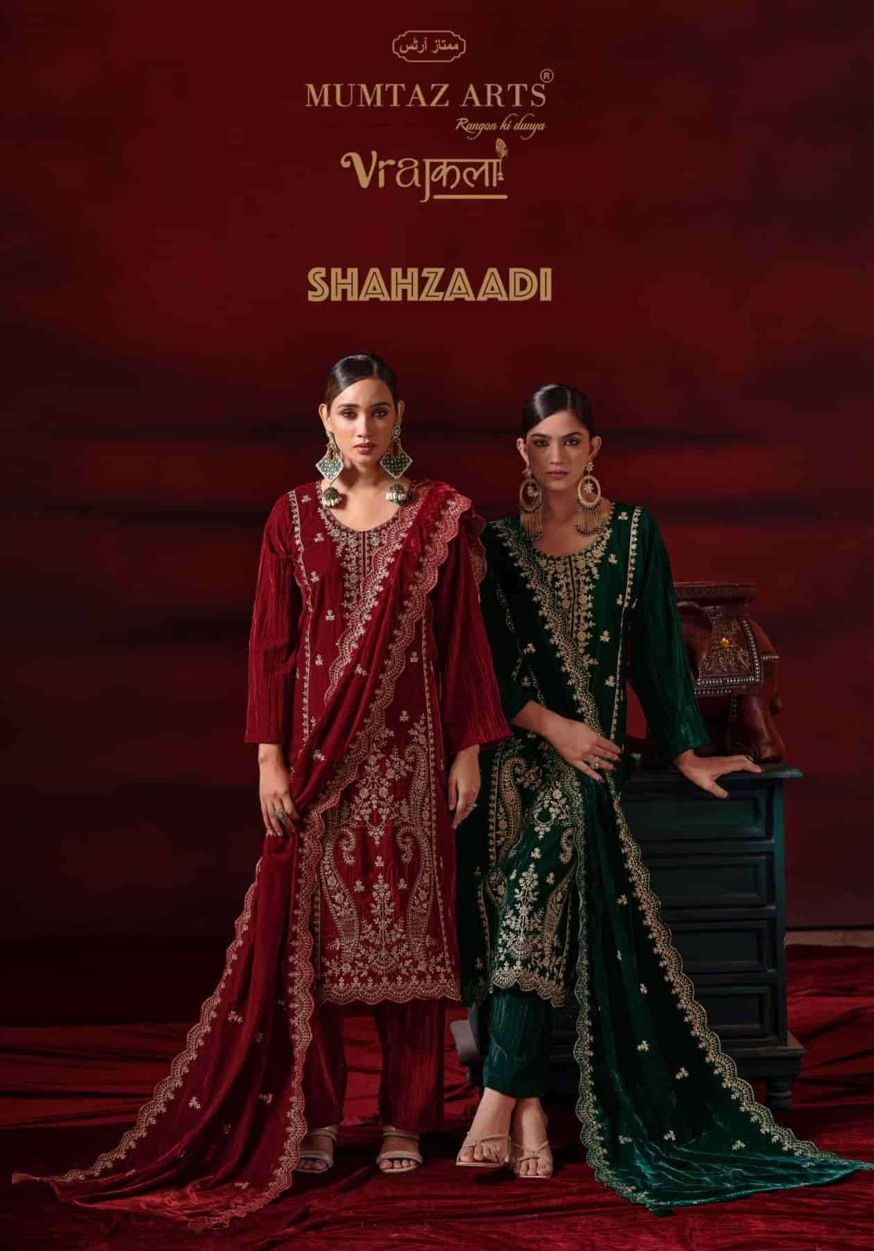 Mumtaz Arts Shahzaadi Designer Velvet Wedding Wear Salwar Kameez _ Surat Wholesale Market 4 Pcs Catalog 