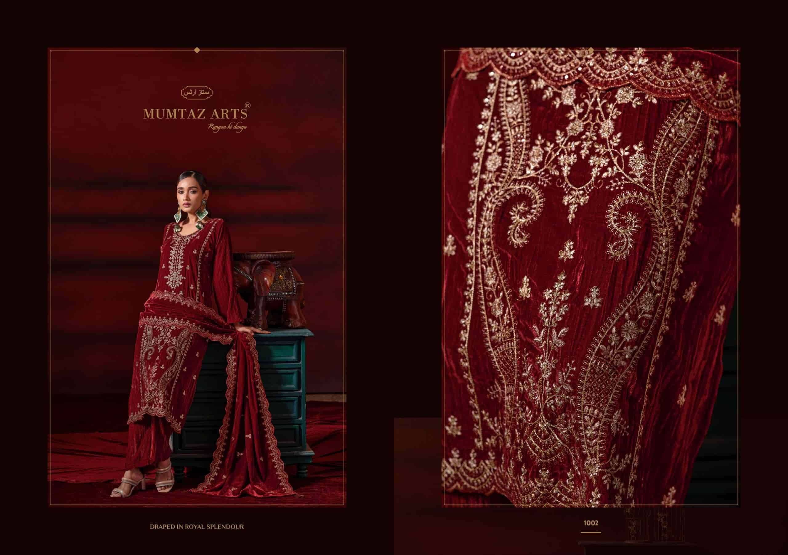 Mumtaz Arts Shahzaadi Designer Velvet Wedding Wear Salwar Kameez _ Surat Wholesale Market 4 Pcs Catalog 