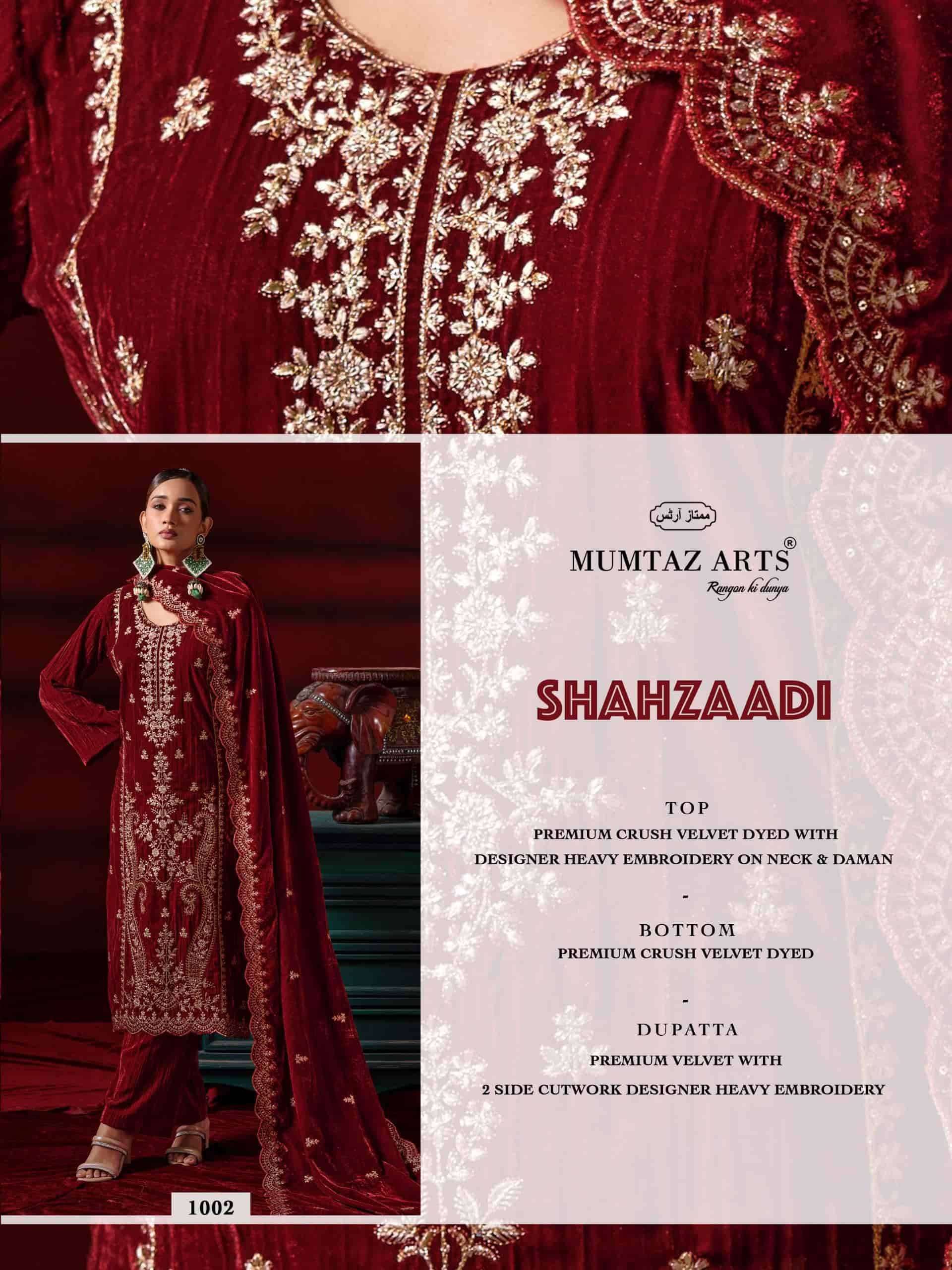 Mumtaz Arts Shahzaadi Designer Velvet Wedding Wear Salwar Kameez _ Surat Wholesale Market 4 Pcs Catalog 
