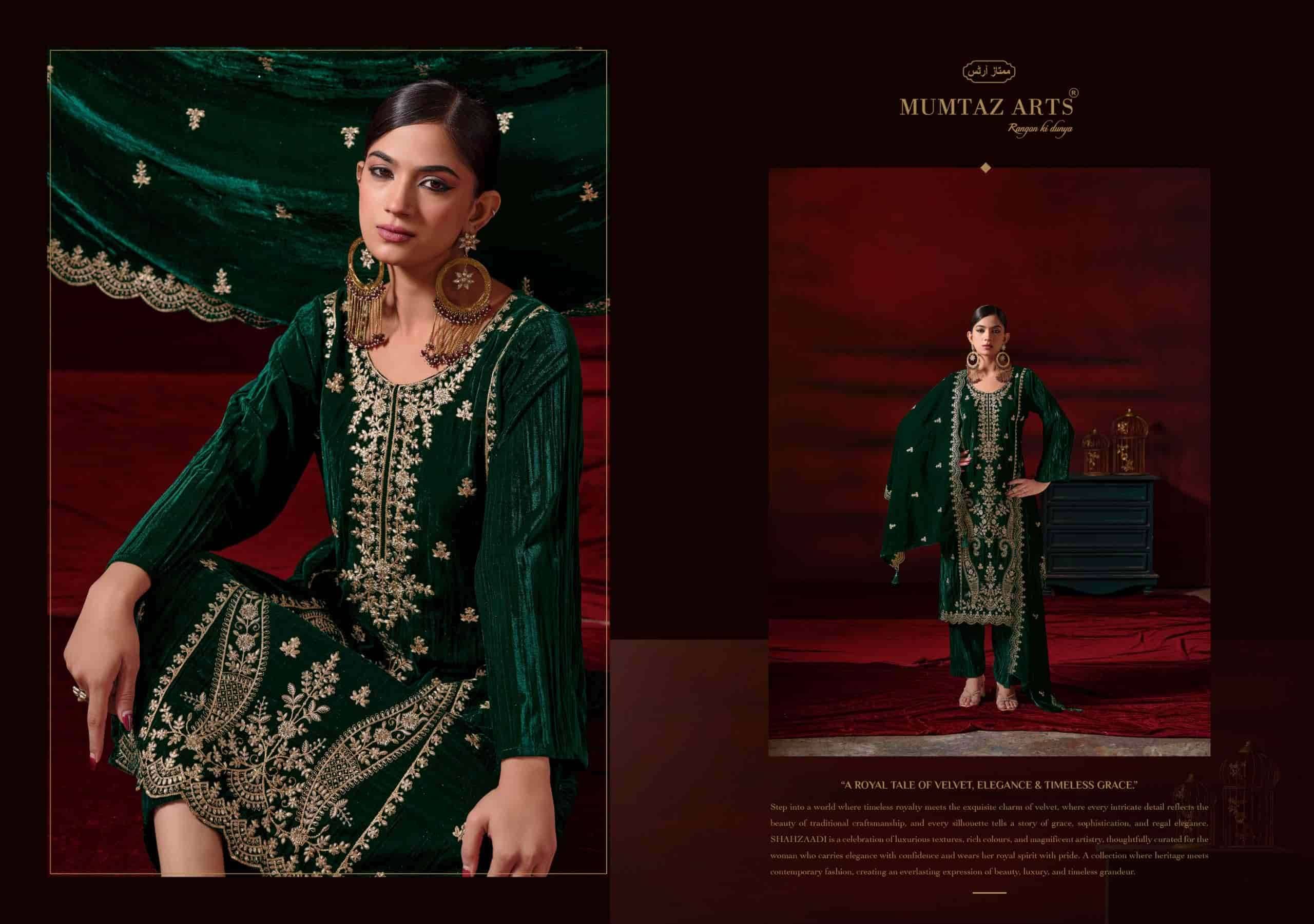 Mumtaz Arts Shahzaadi Designer Velvet Wedding Wear Salwar Kameez _ Surat Wholesale Market 4 Pcs Catalog 