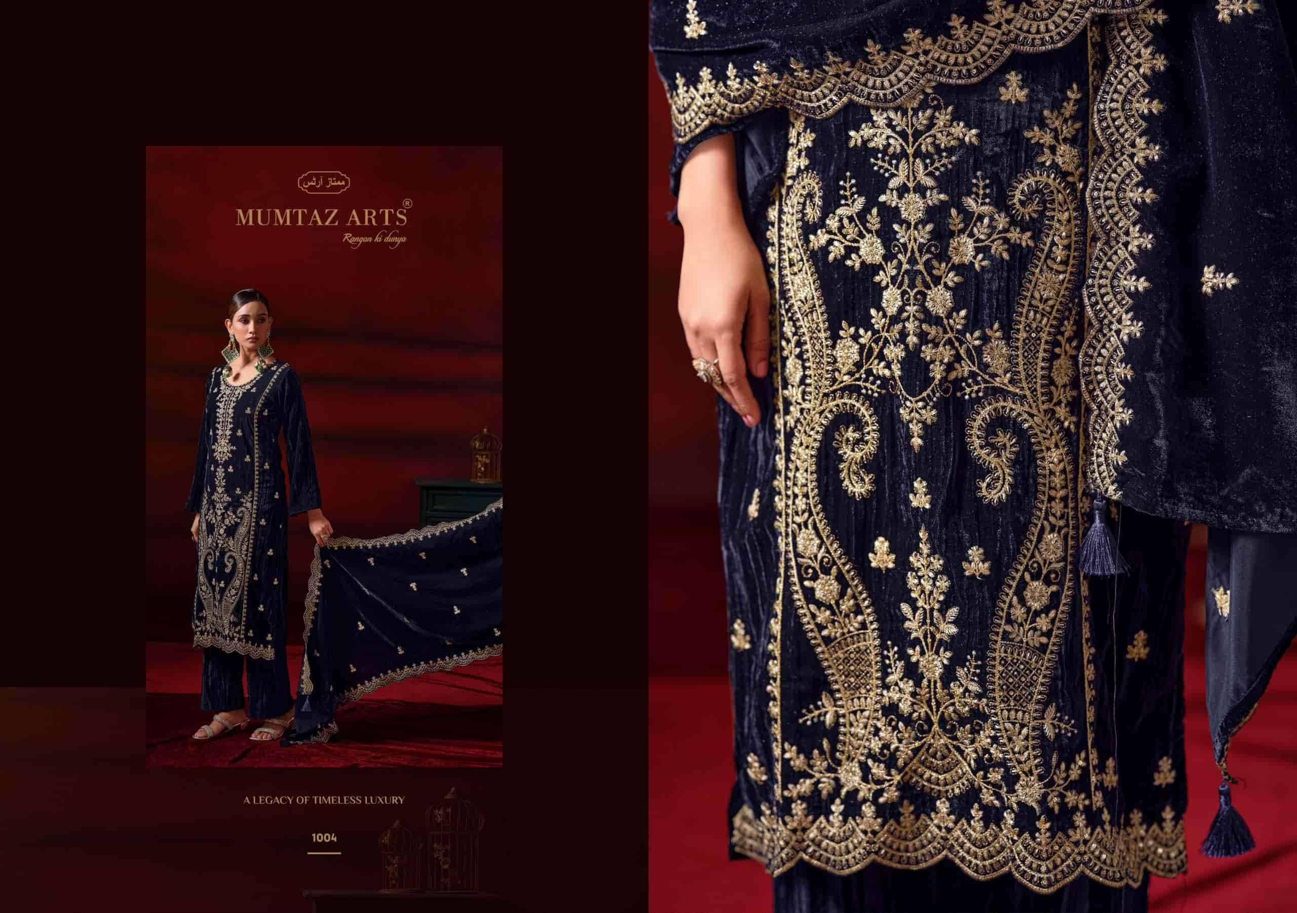 Mumtaz Arts Shahzaadi Designer Velvet Wedding Wear Salwar Kameez _ Surat Wholesale Market 4 Pcs Catalog 