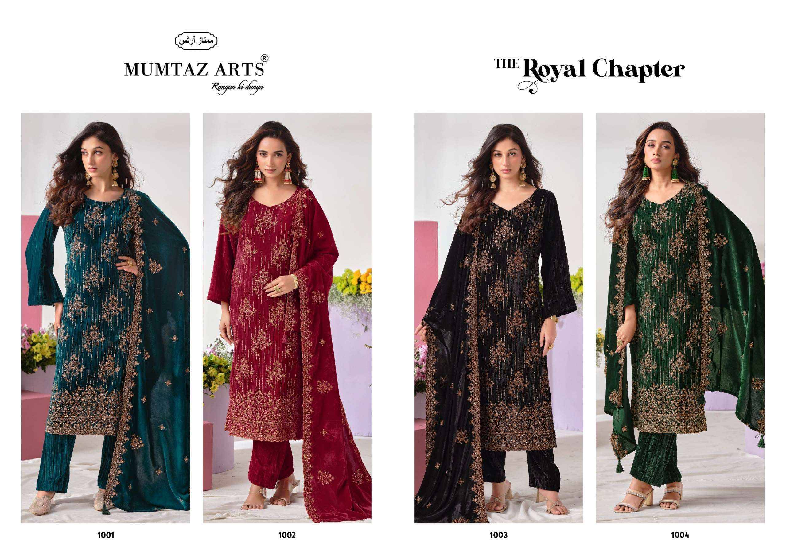 Mumtaz Arts The Royal Chapter Velvet Salwar Suit 4 Pcs Catalog 