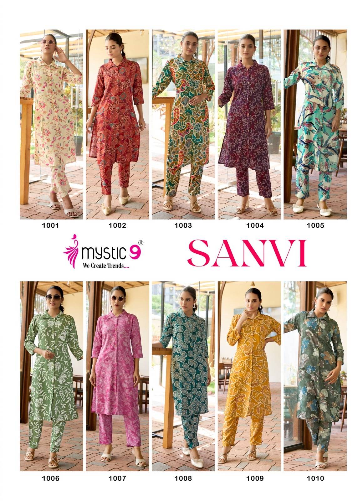 Mystic 9 Saanvi Vol-1 Long Cord Set Catalog With Price 10 Pcs Catalog