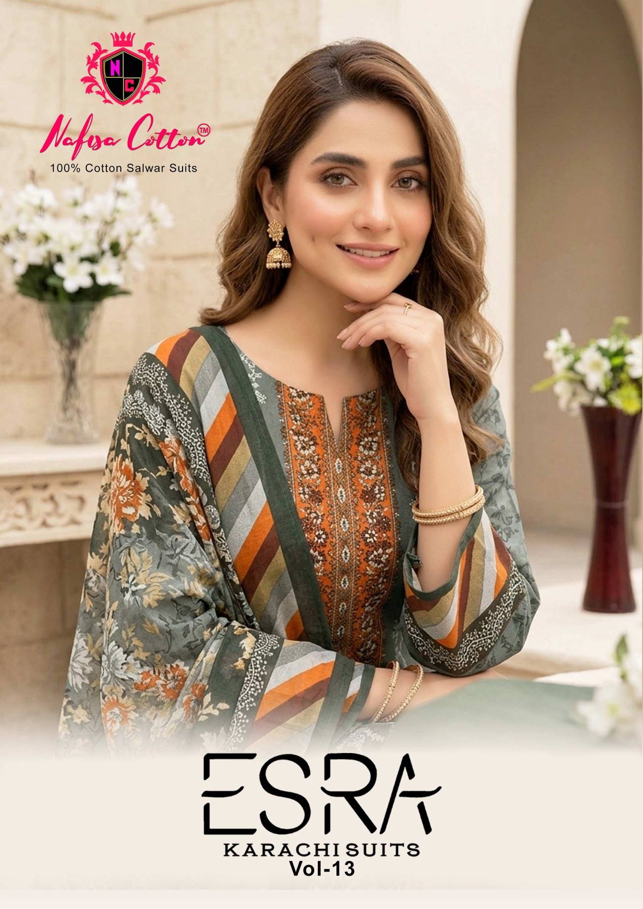Nafisa Esra vol 19 Karachi Pakistani Dress Material 6 Pcs Catalog