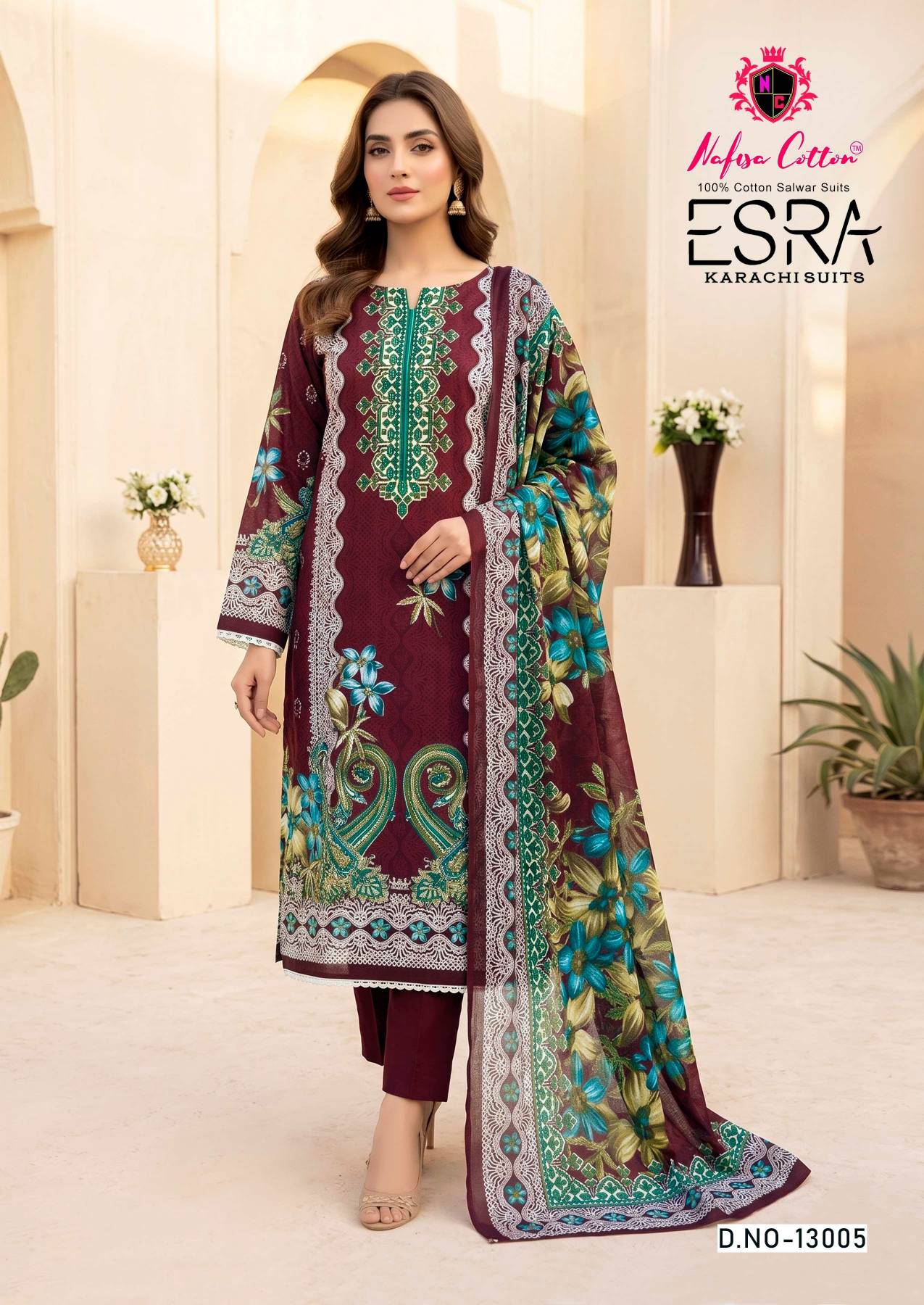 Nafisa Esra vol 19 Karachi Pakistani Dress Material 6 Pcs Catalog
