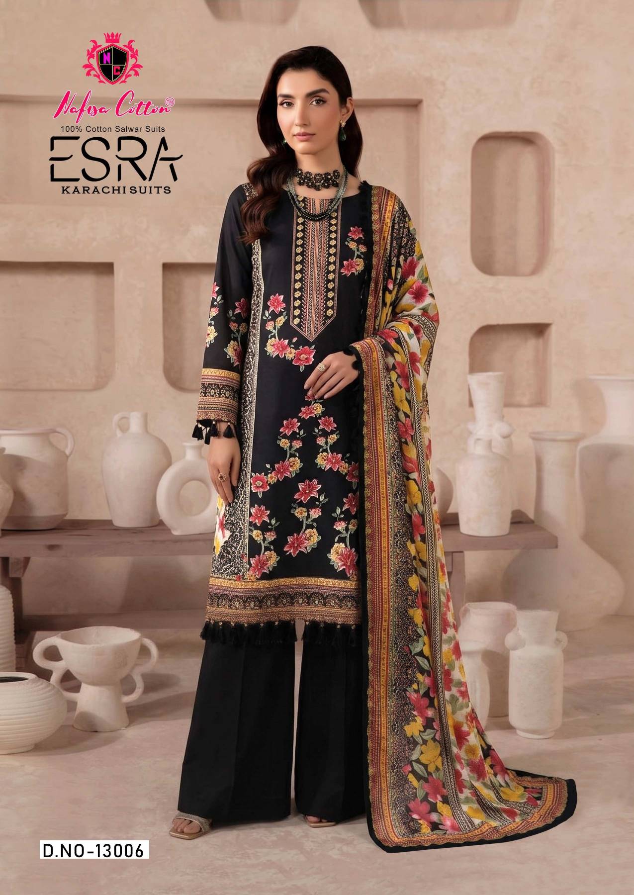 Nafisa Esra vol 19 Karachi Pakistani Dress Material 6 Pcs Catalog