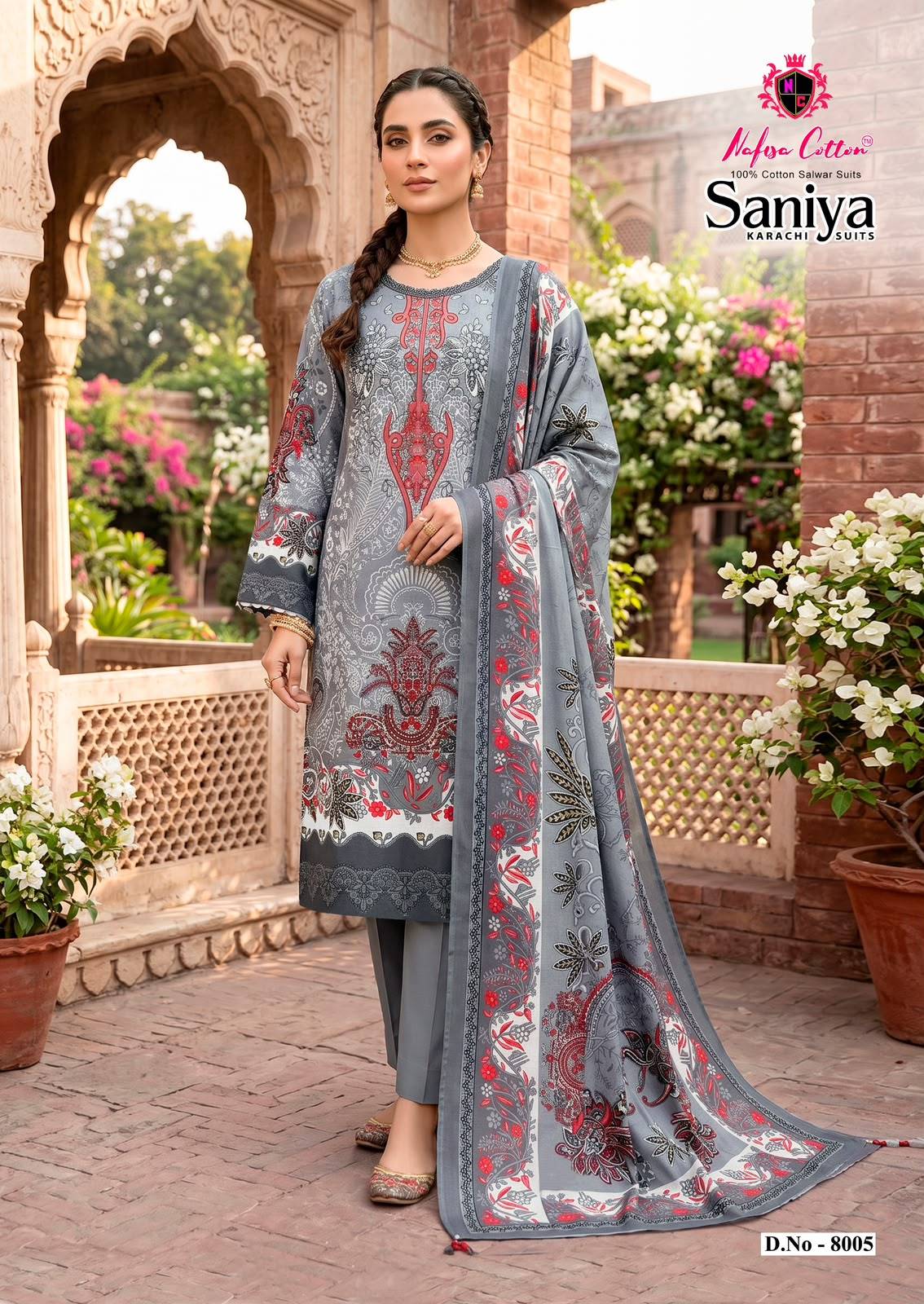 Nafisa saniya Vol 8 Karachi Mix Cotton Dress material 6 Pcs Catalog