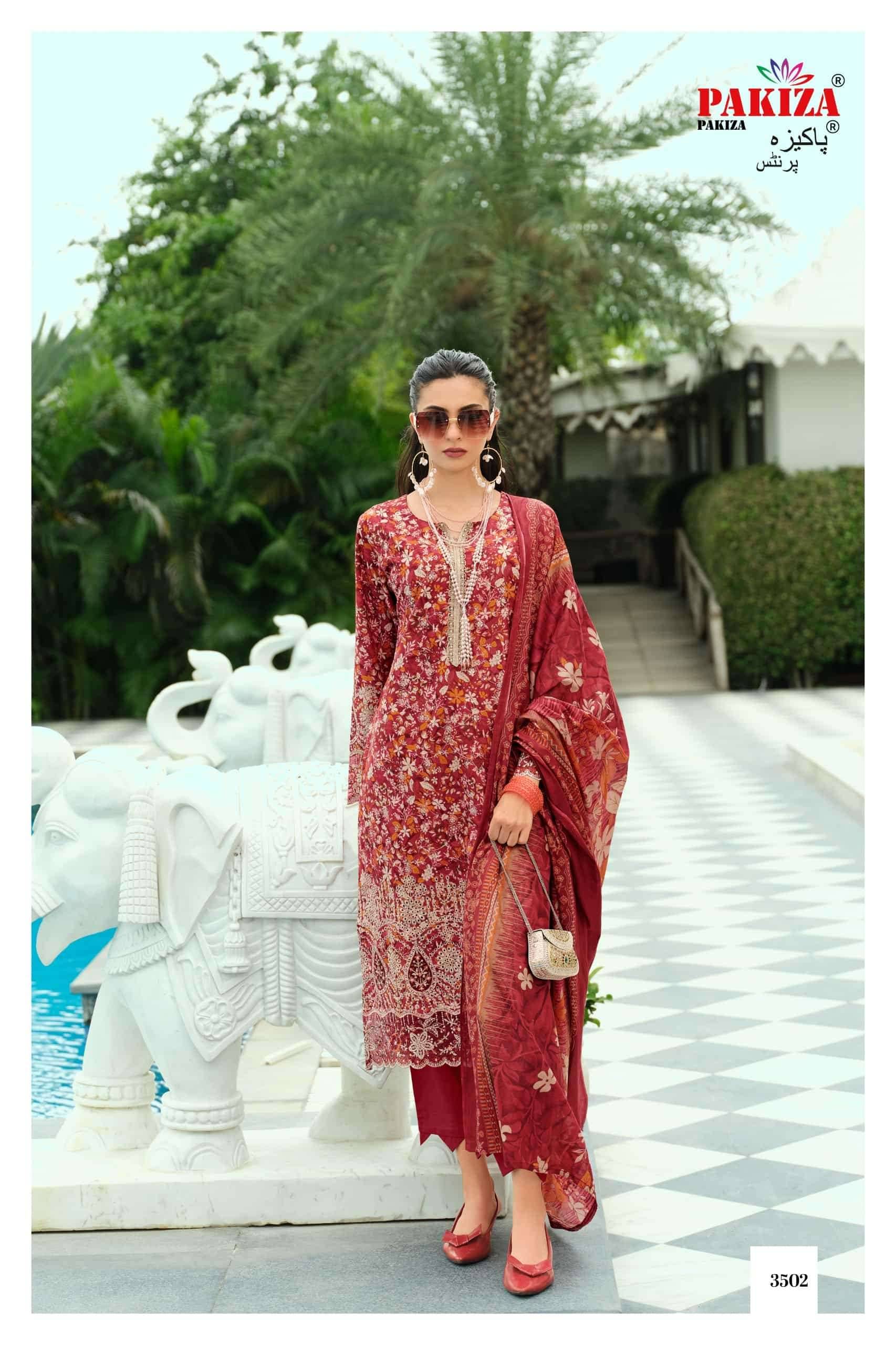 Pakiza Prints Gull Bahaar Vol 35 Pure Lawn Cotton Dress Material 10 Pcs Catalog