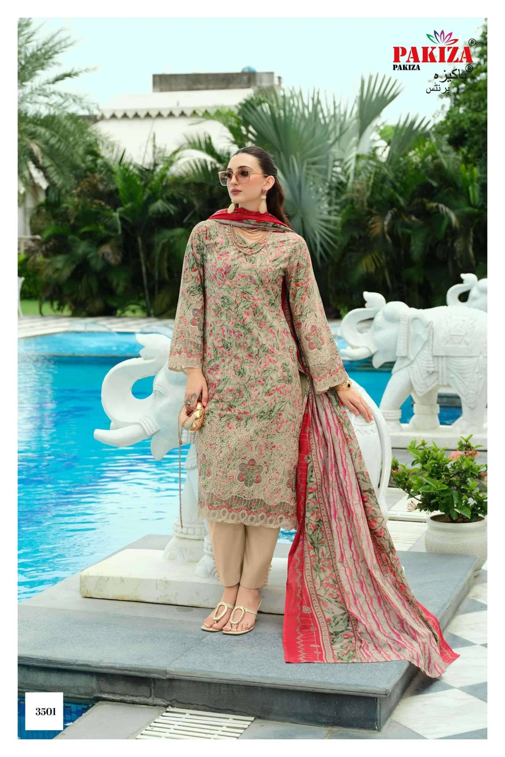 Pakiza Prints Gull Bahaar Vol 35 Pure Lawn Cotton Dress Material 10 Pcs Catalog