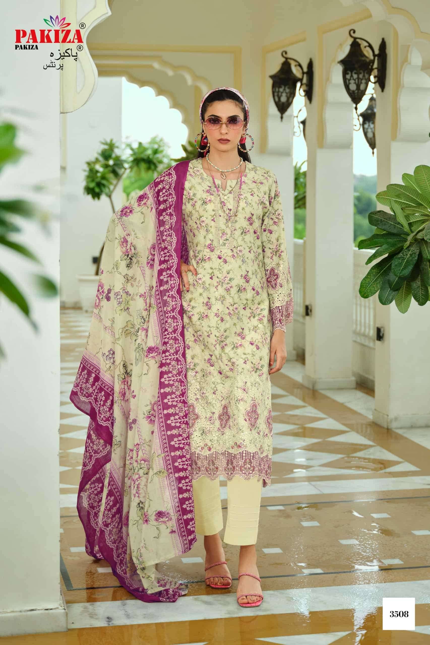 Pakiza Prints Gull Bahaar Vol 35 Pure Lawn Cotton Dress Material 10 Pcs Catalog