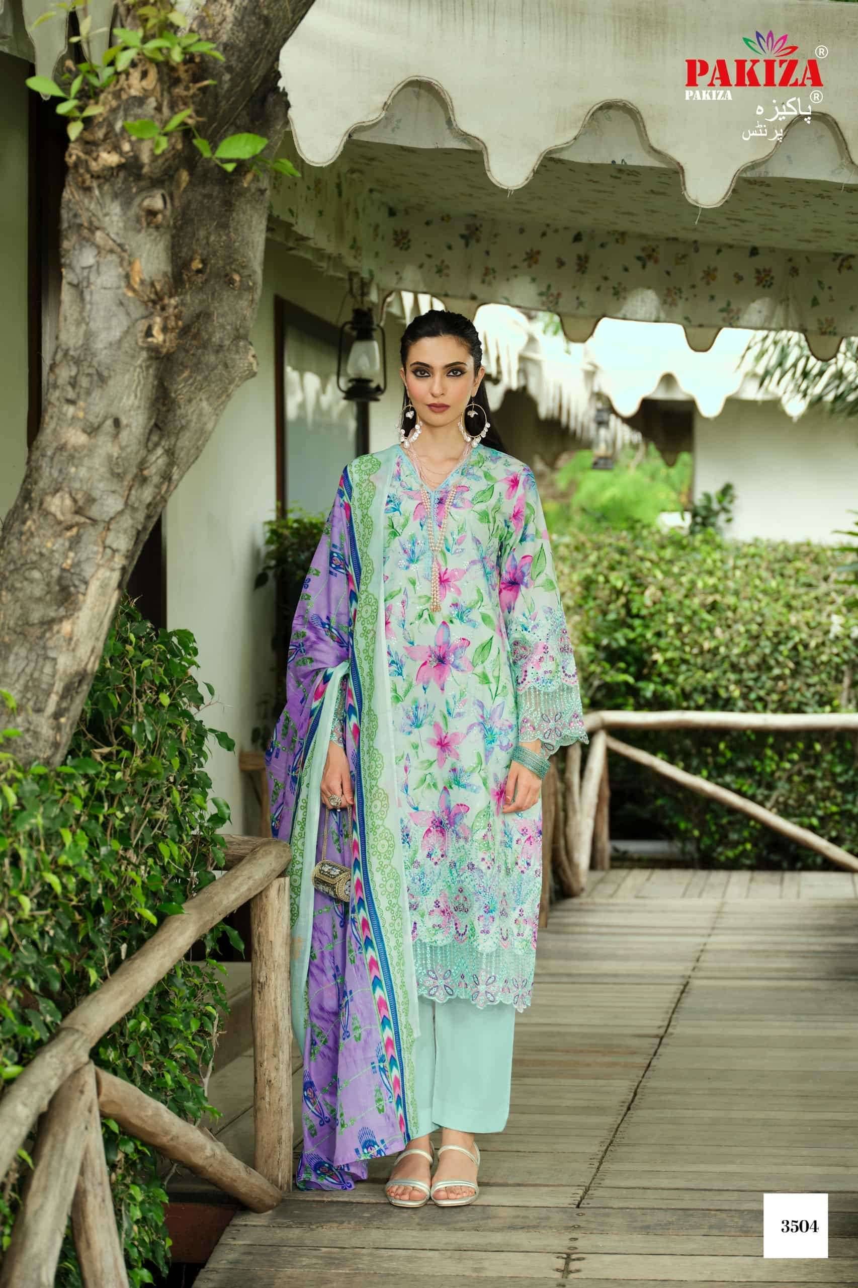 Pakiza Prints Gull Bahaar Vol 35 Pure Lawn Cotton Dress Material 10 Pcs Catalog
