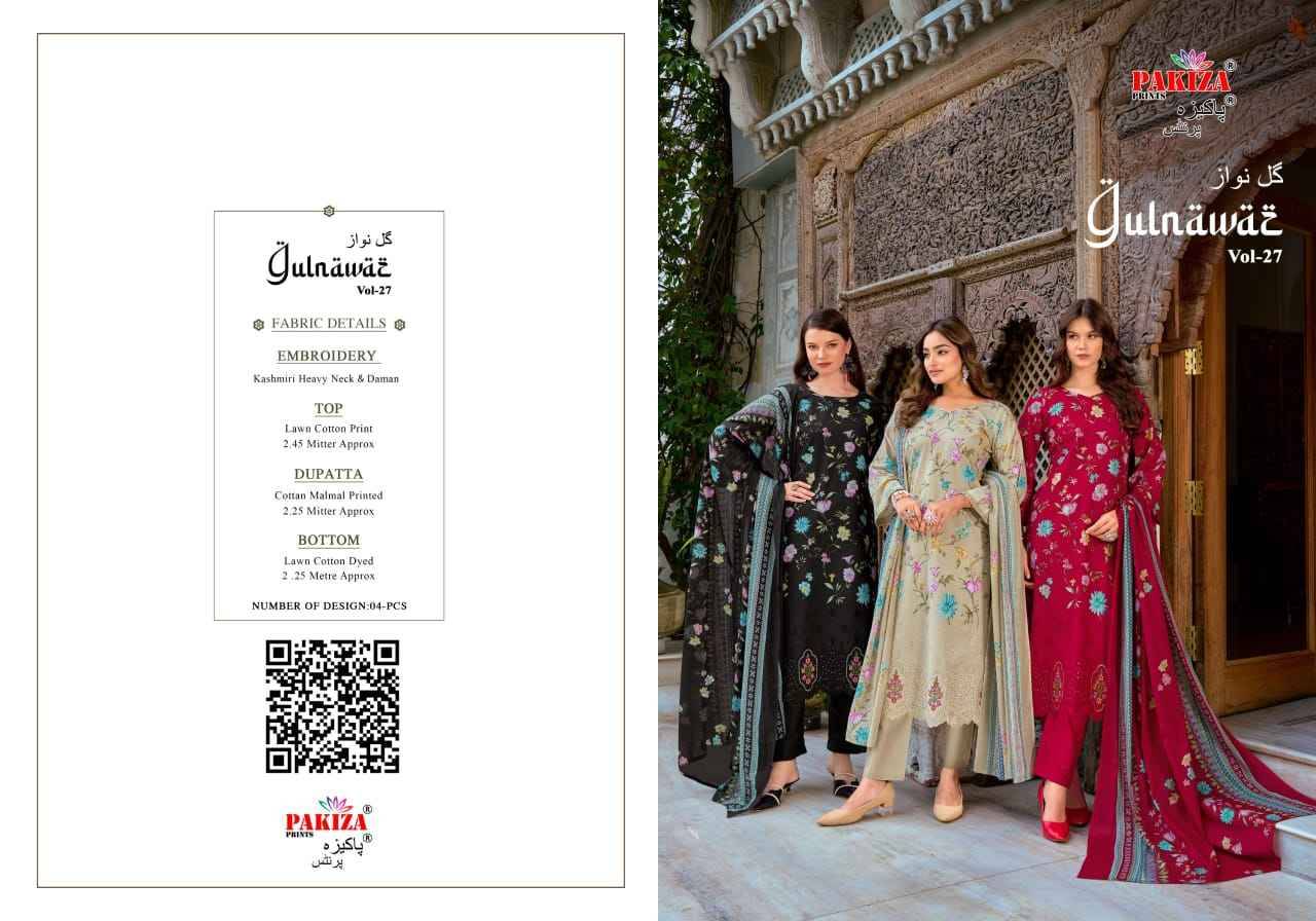 Pakiza Prints Gulnawaz Vol 27 Lawn Cotton Dress Material 4 pcs Catalog