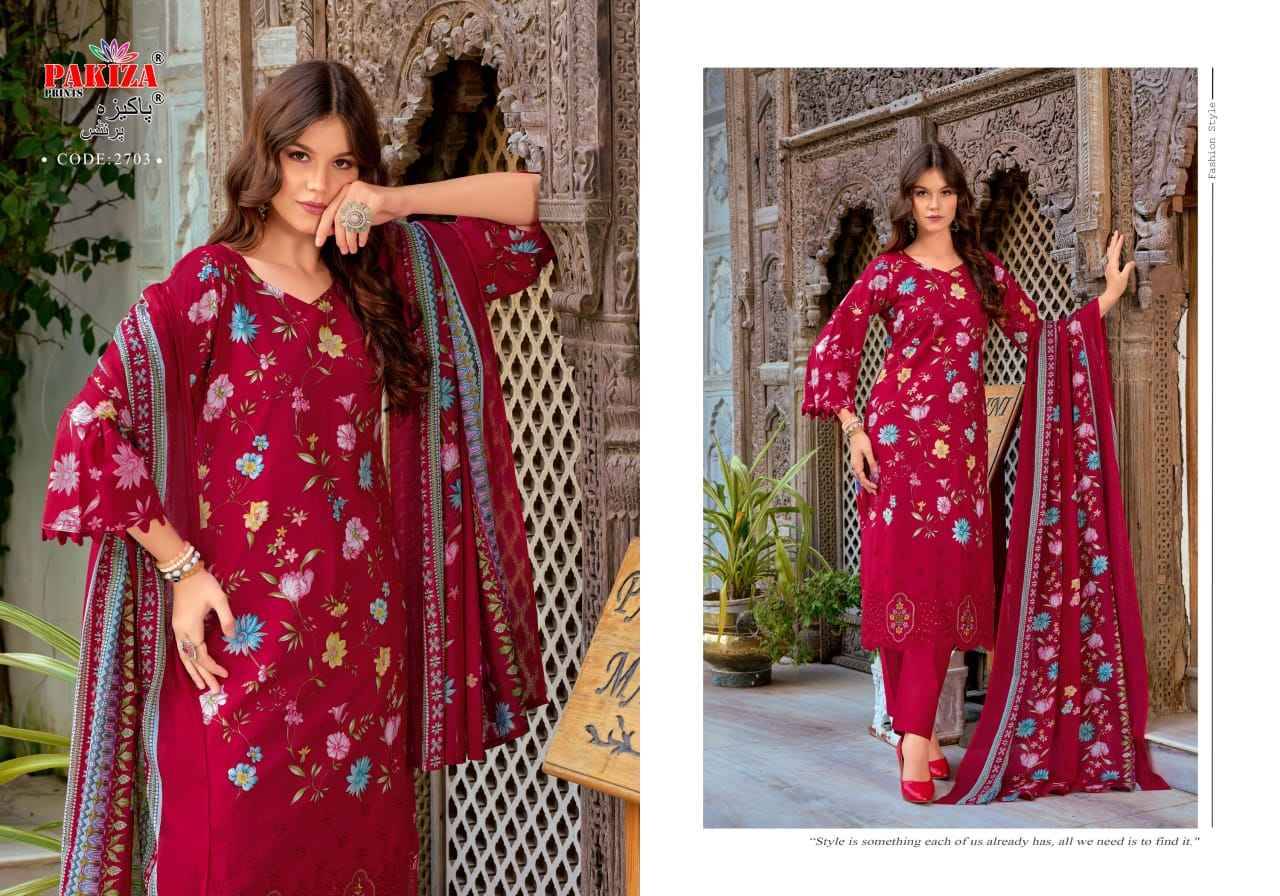 Pakiza Prints Gulnawaz Vol 27 Lawn Cotton Dress Material 4 pcs Catalog