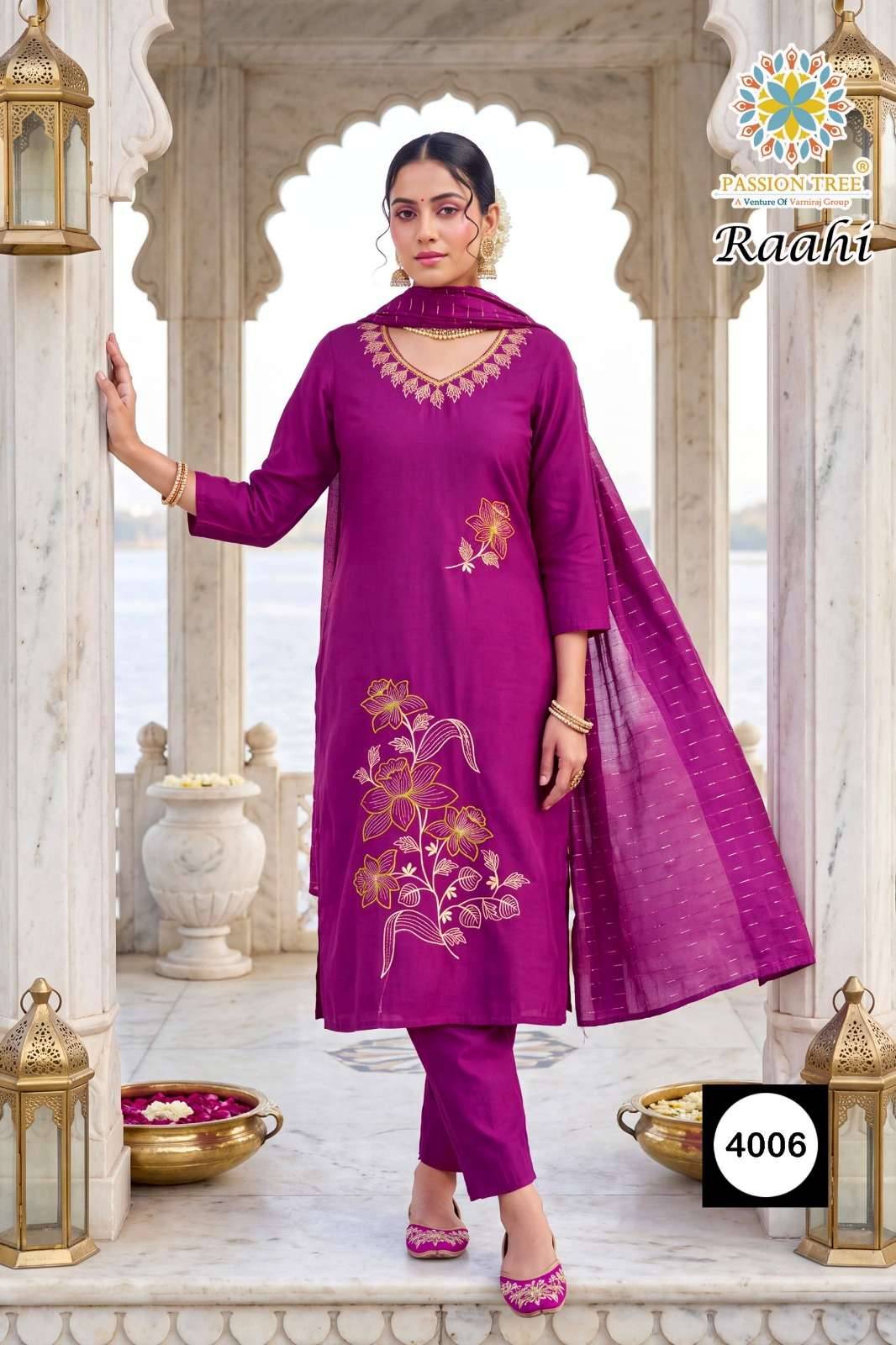 Passion Tree Raahi Vol 4 Roman Silk Readymade Suits 6 Pcs Catalog | Wholesale Textiles Direct from Surat