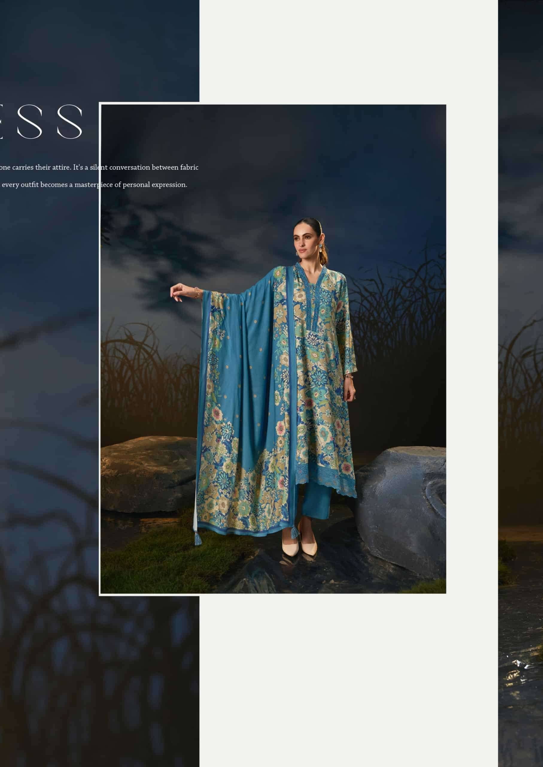 Prm Trendz Aester Pashmina Dress Material 6 Pcs Catalog