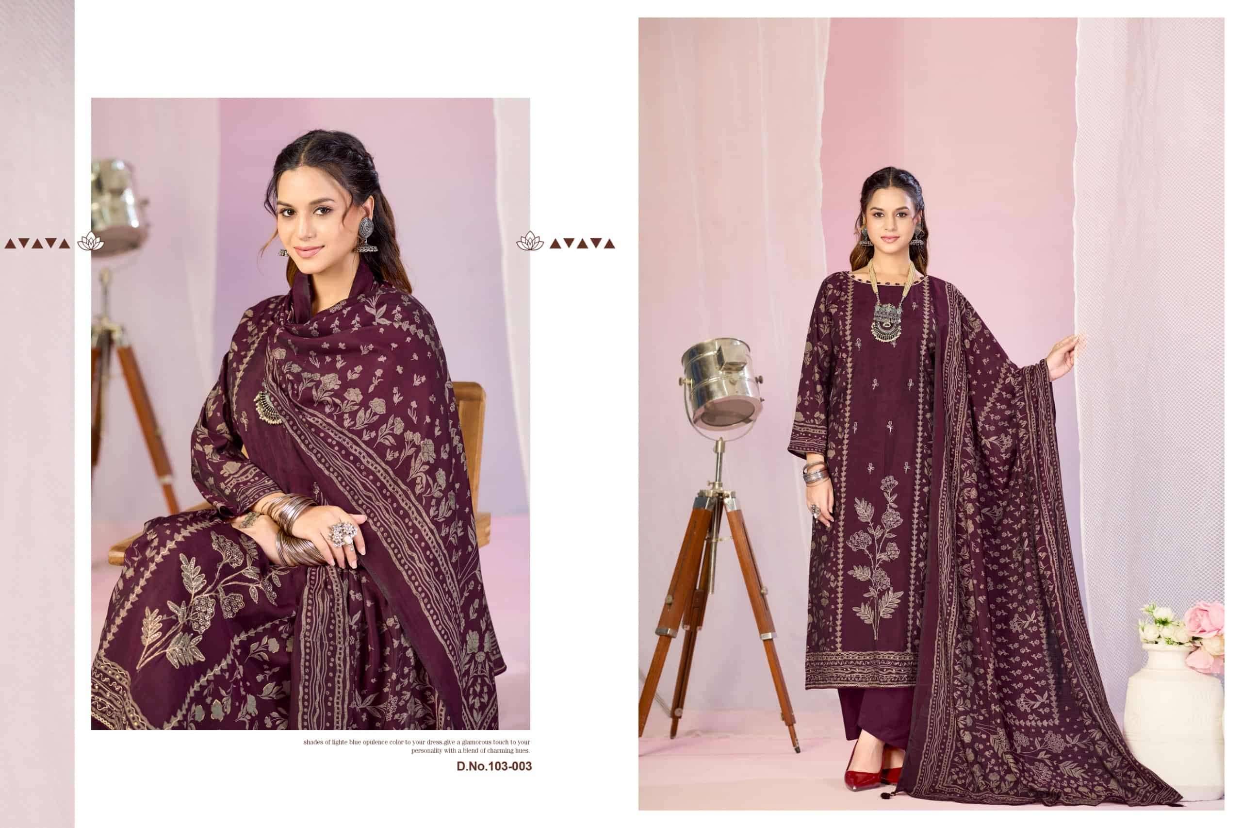 Radhika Azara Beauty Silk 13 Modal Muslin Dress Material 4 Pcs Catalog