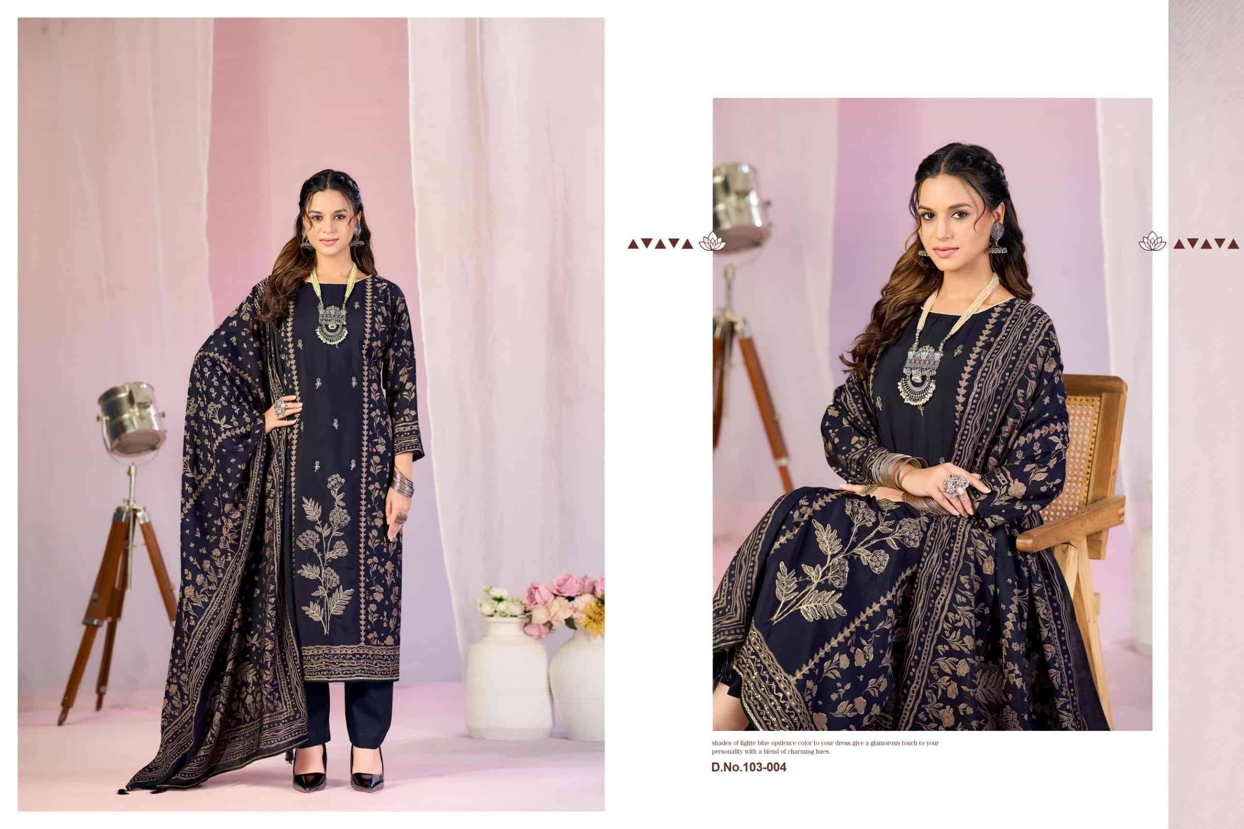 Radhika Azara Beauty Silk 13 Modal Muslin Dress Material 4 Pcs Catalog