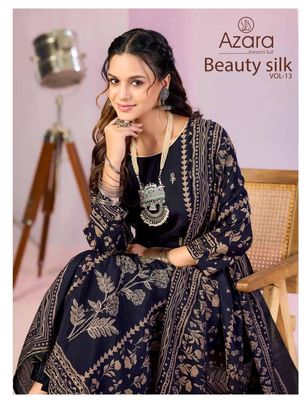 Radhika Azara Beauty Silk 13 Modal Muslin Dress Material 4 Pcs Catalog