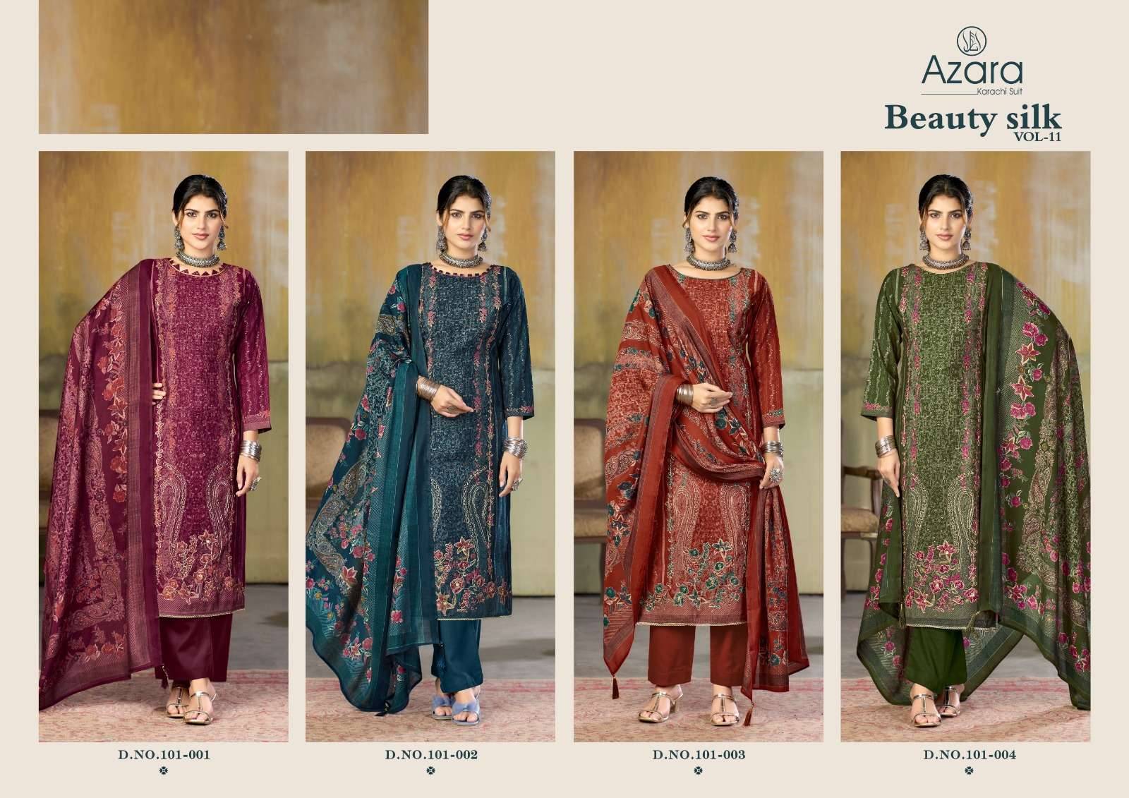 Radhika Azara Beauty Silk Vol 11 Muslin Dress Material 4 Pcs Catalog