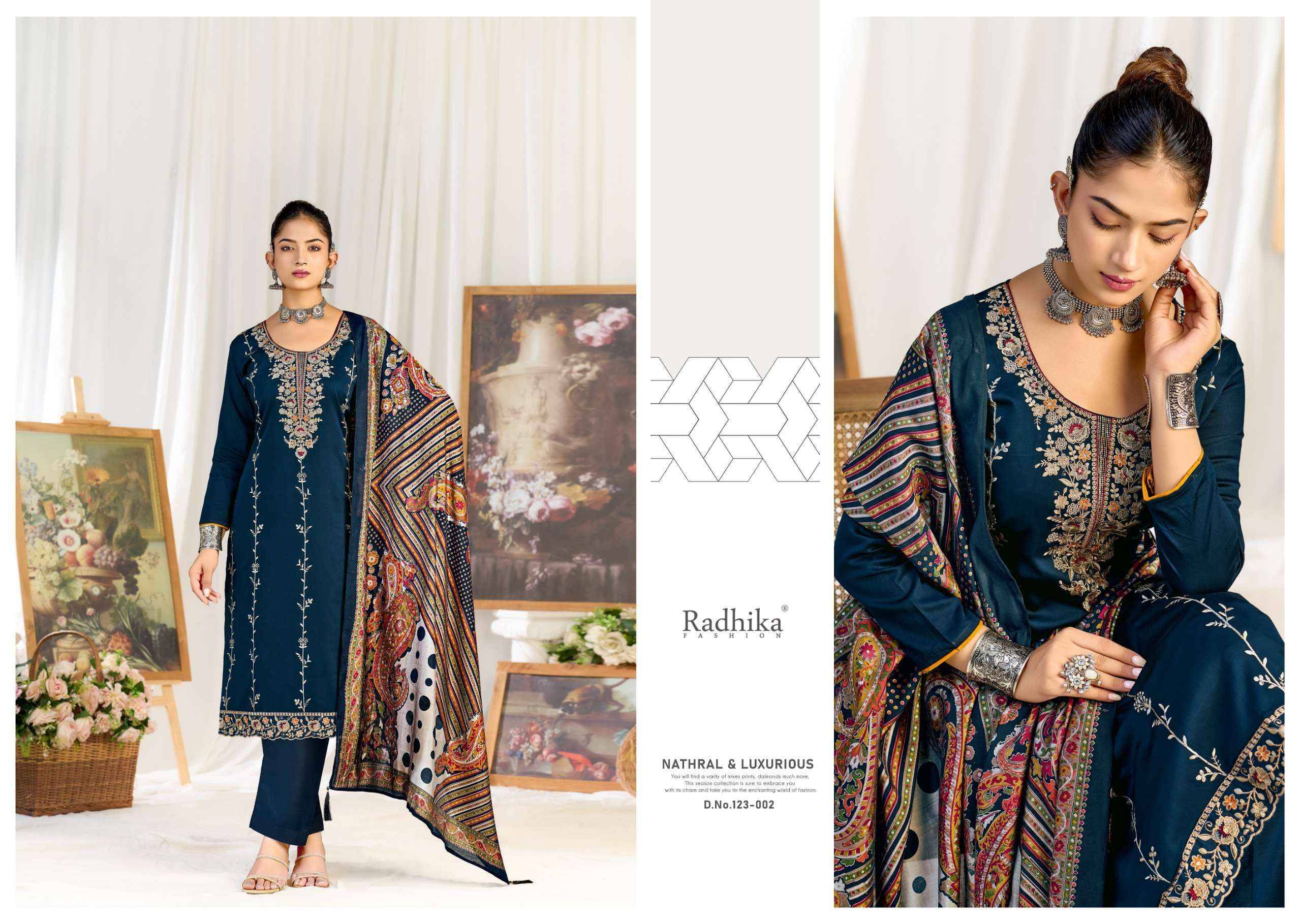 Radhika Fashion Azara Zeenat Jam Cotton Dress Material 6 pcs Catalogue
