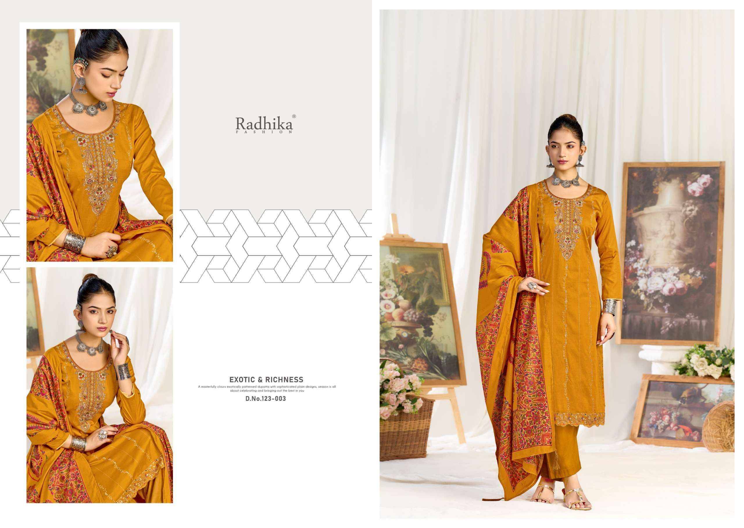 Radhika Fashion Azara Zeenat Jam Cotton Dress Material 6 pcs Catalogue