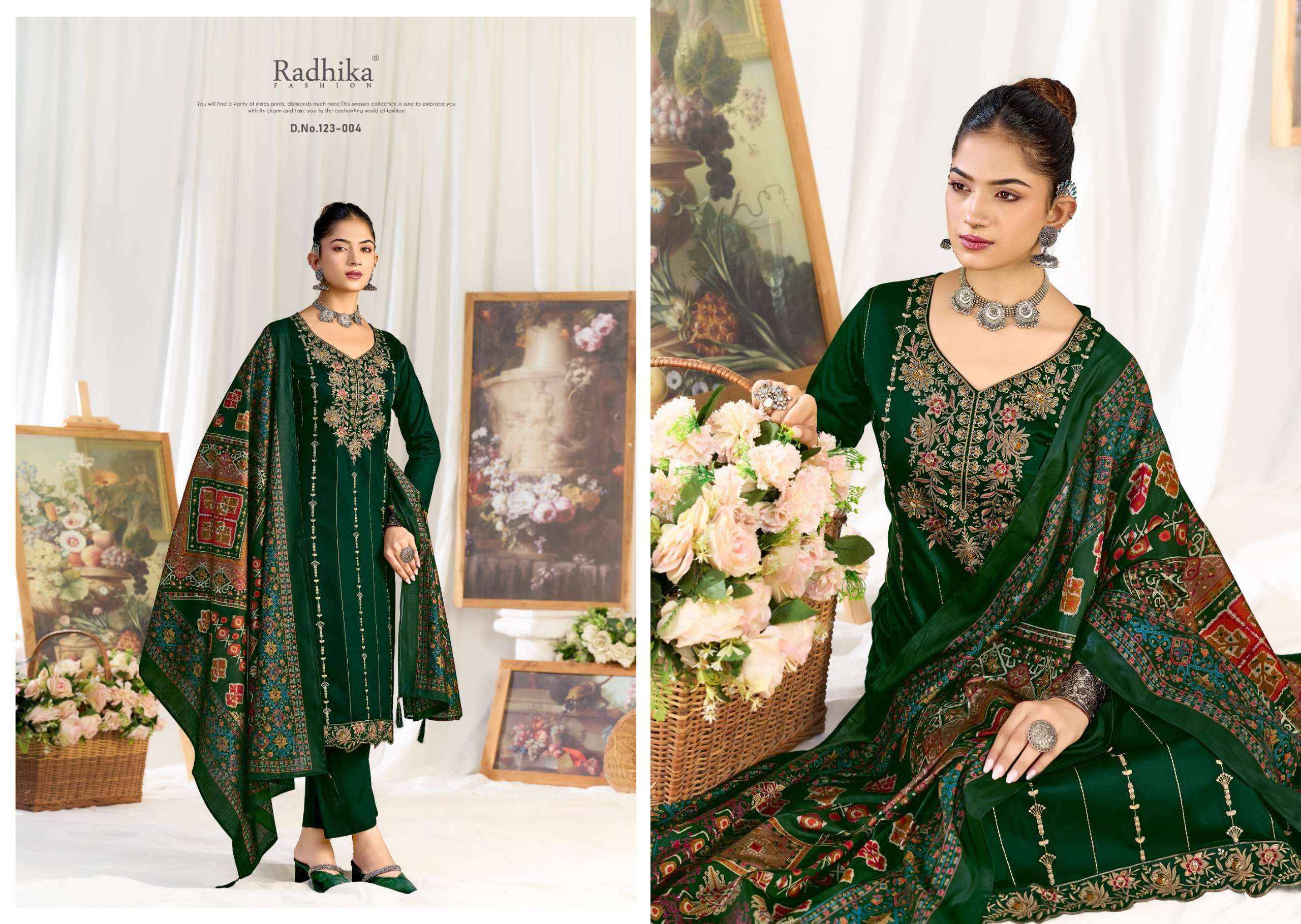 Radhika Fashion Azara Zeenat Jam Cotton Dress Material 6 pcs Catalogue