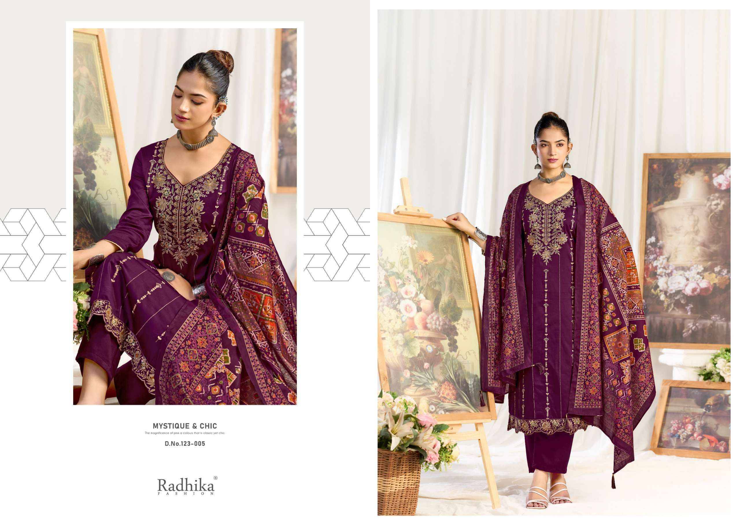 Radhika Fashion Azara Zeenat Jam Cotton Dress Material 6 pcs Catalogue