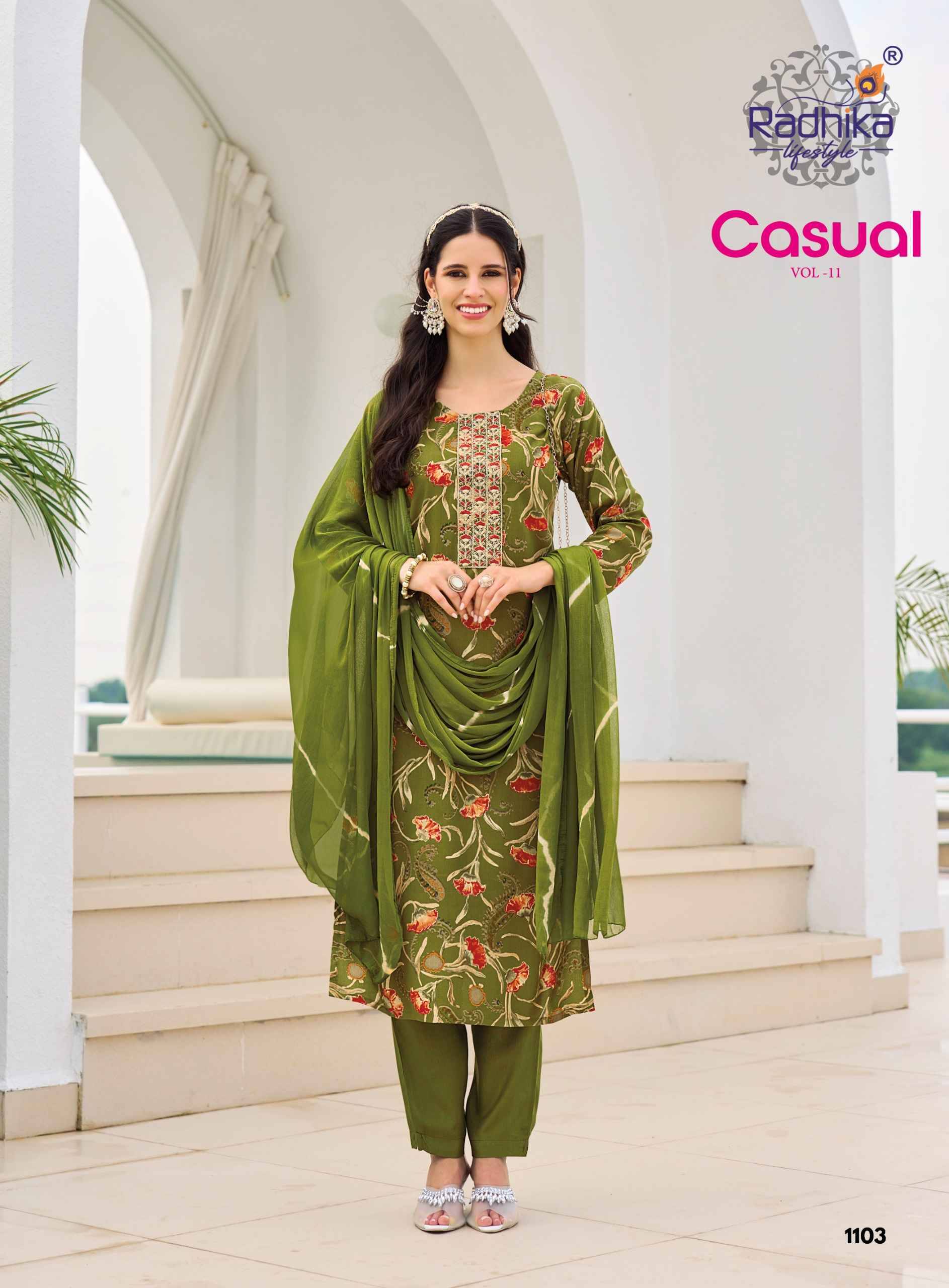 Radhika Lifestyle Casual Vol 11 Reyon Kurti Combo 6 pcs Catalog | Wholesale Surat