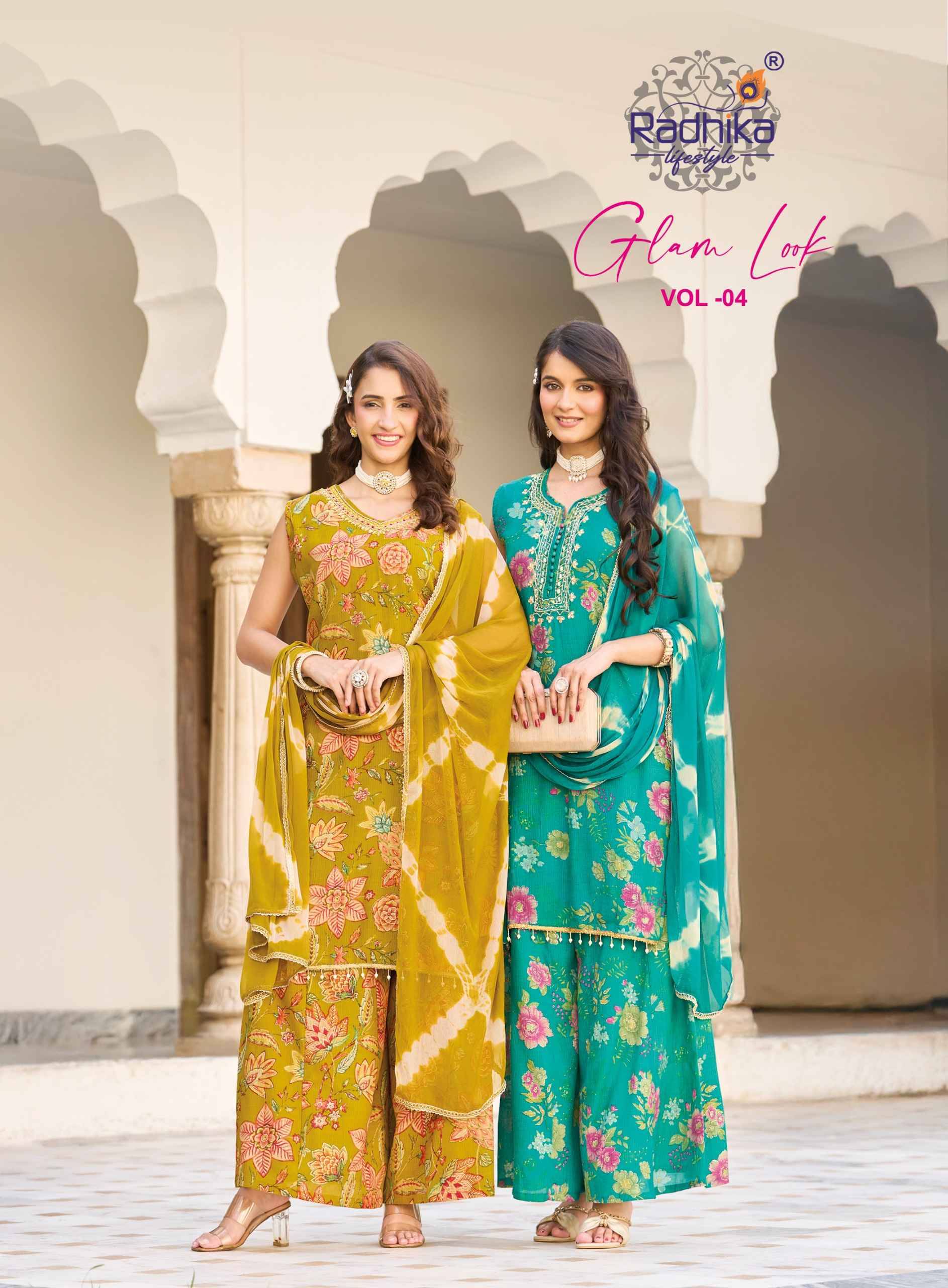 Radhika Lifestyle Glam Look Vol 4 Milano Silk Kurti Combo 6 pcs Catalog