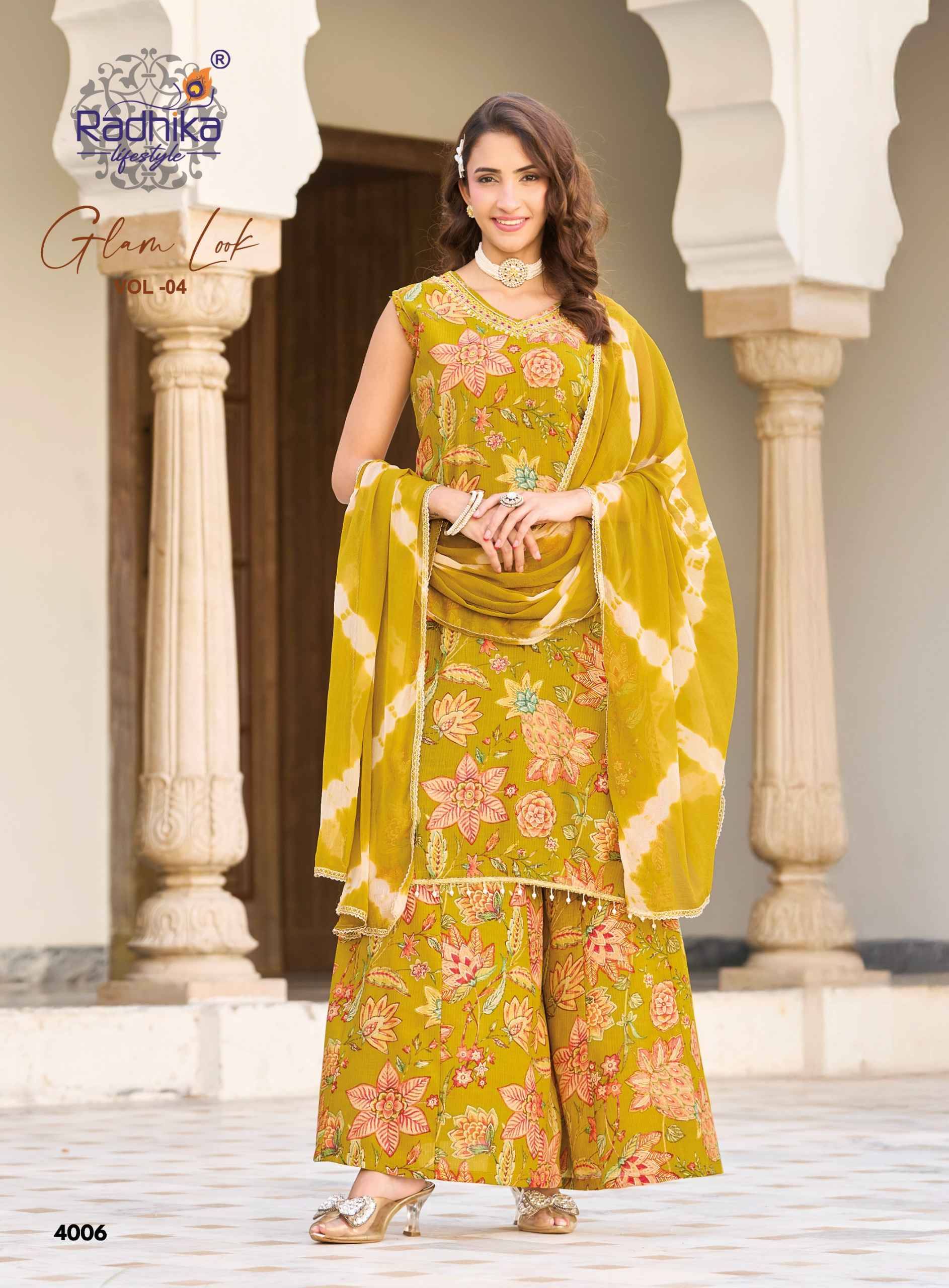 Radhika Lifestyle Glam Look Vol 4 Milano Silk Kurti Combo 6 pcs Catalog