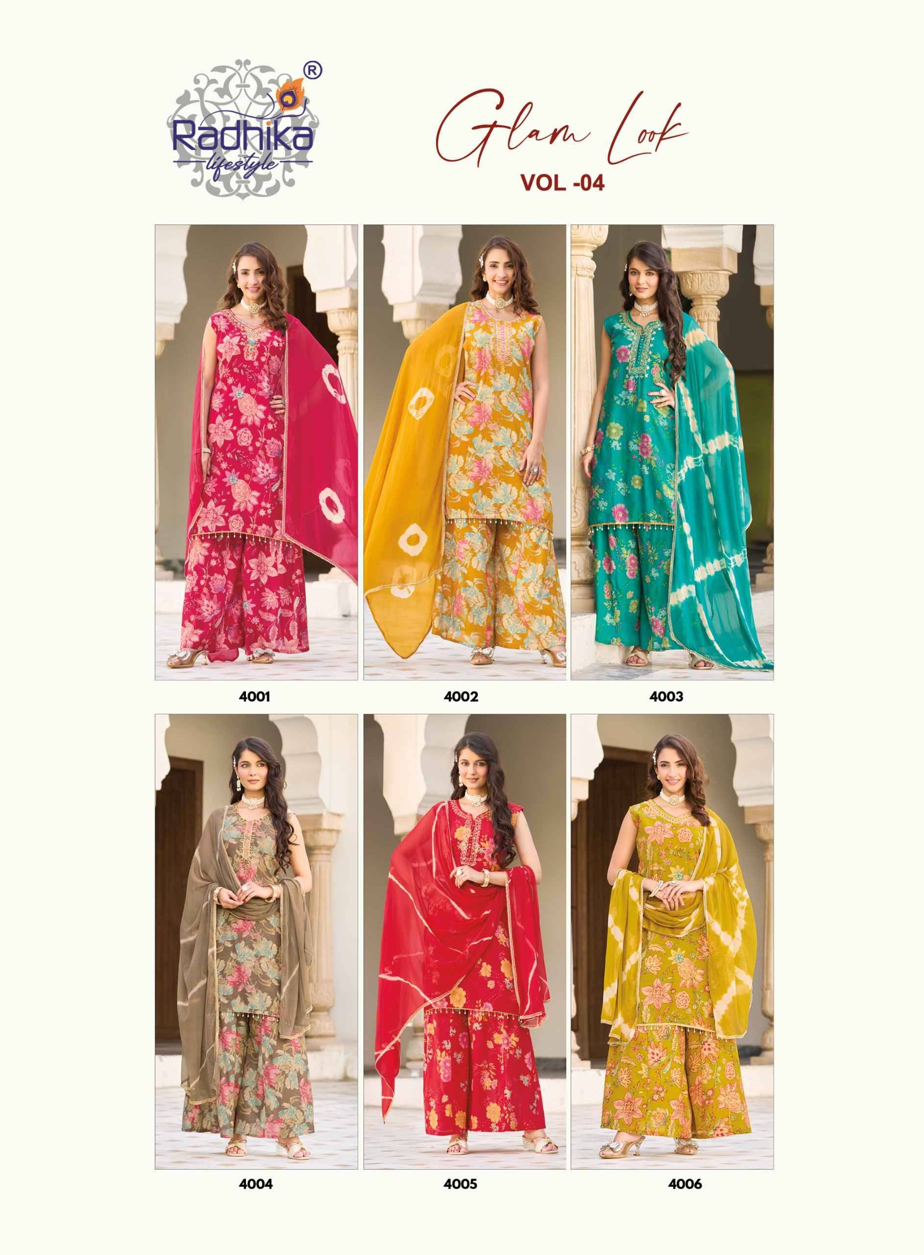 Radhika Lifestyle Glam Look Vol 4 Milano Silk Kurti Combo 6 pcs Catalog