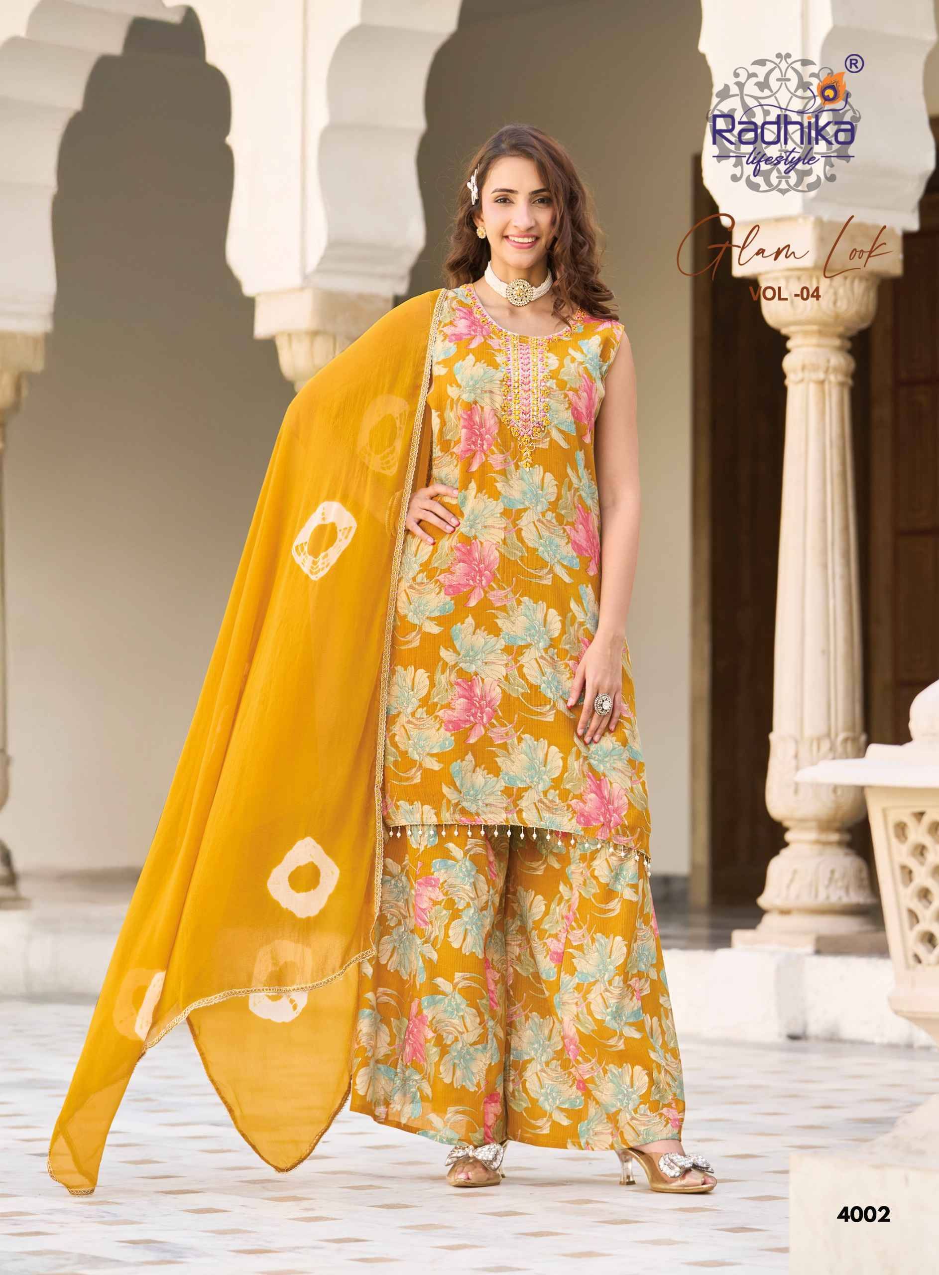 Radhika Lifestyle Glam Look Vol 4 Milano Silk Kurti Combo 6 pcs Catalog