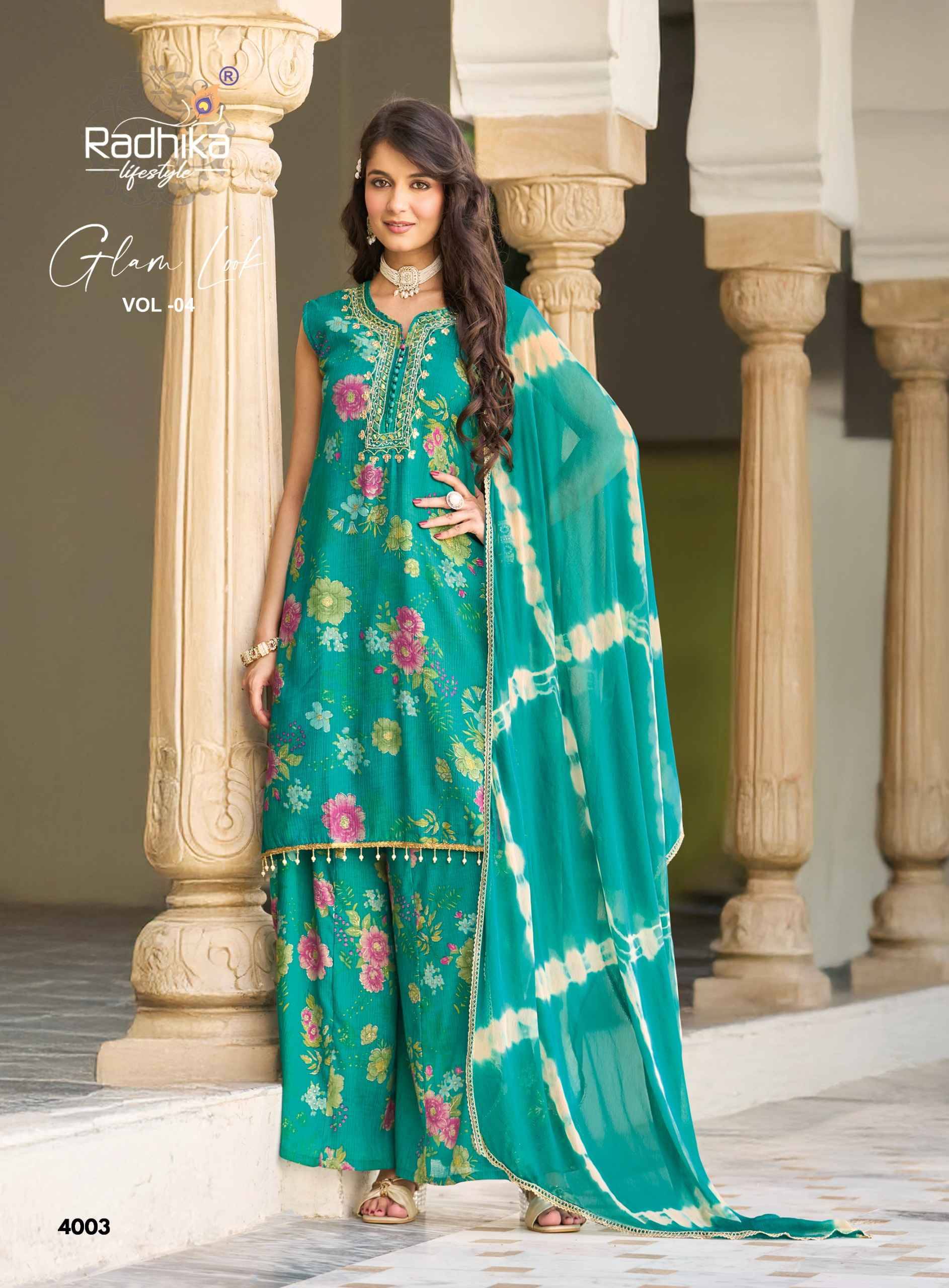 Radhika Lifestyle Glam Look Vol 4 Milano Silk Kurti Combo 6 pcs Catalog