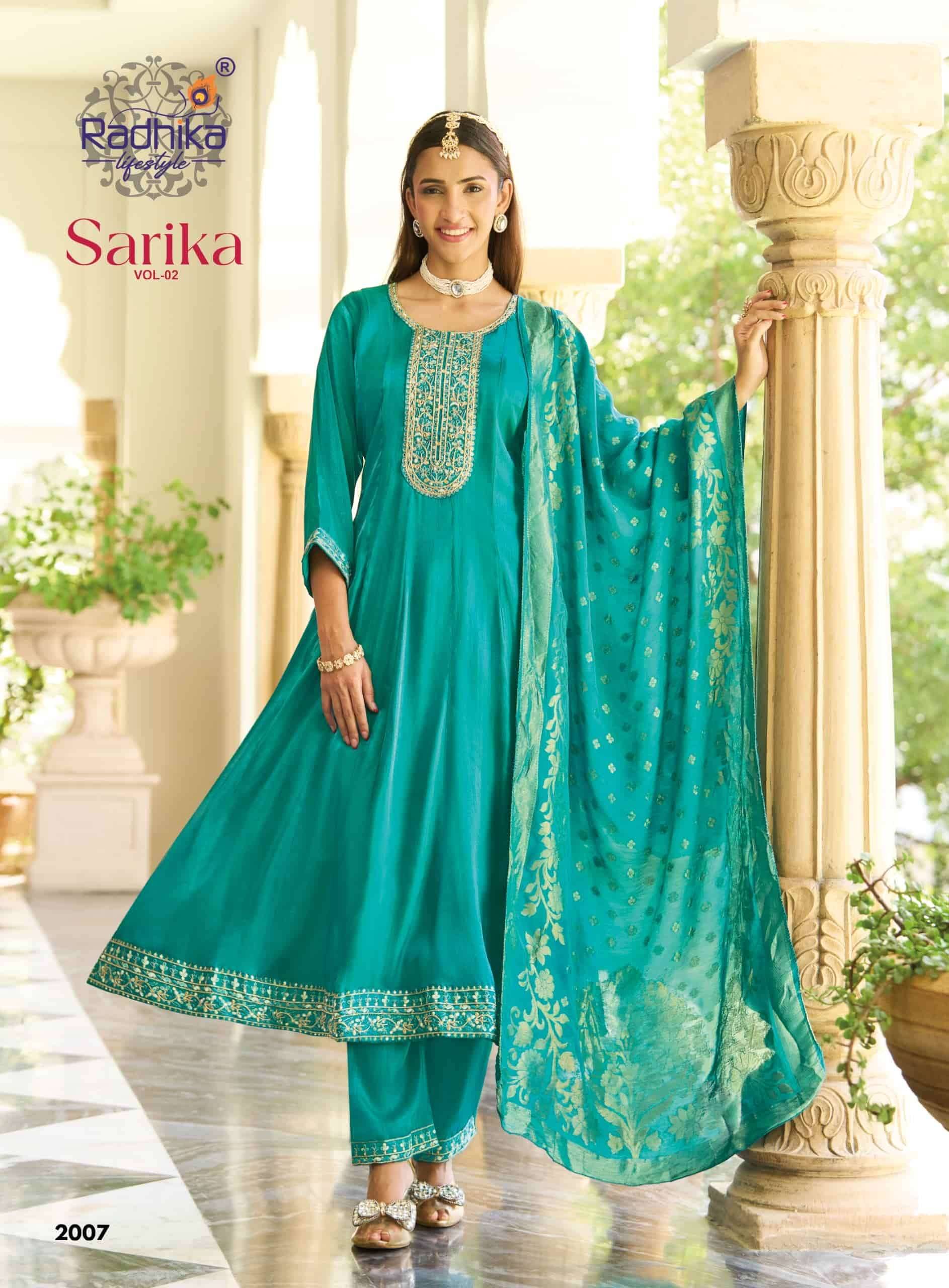 Radhika Lifestyle Sarika Vol 2 Roman Silk Anarkali Suits 7Pcs Catalog | Wholesale Market