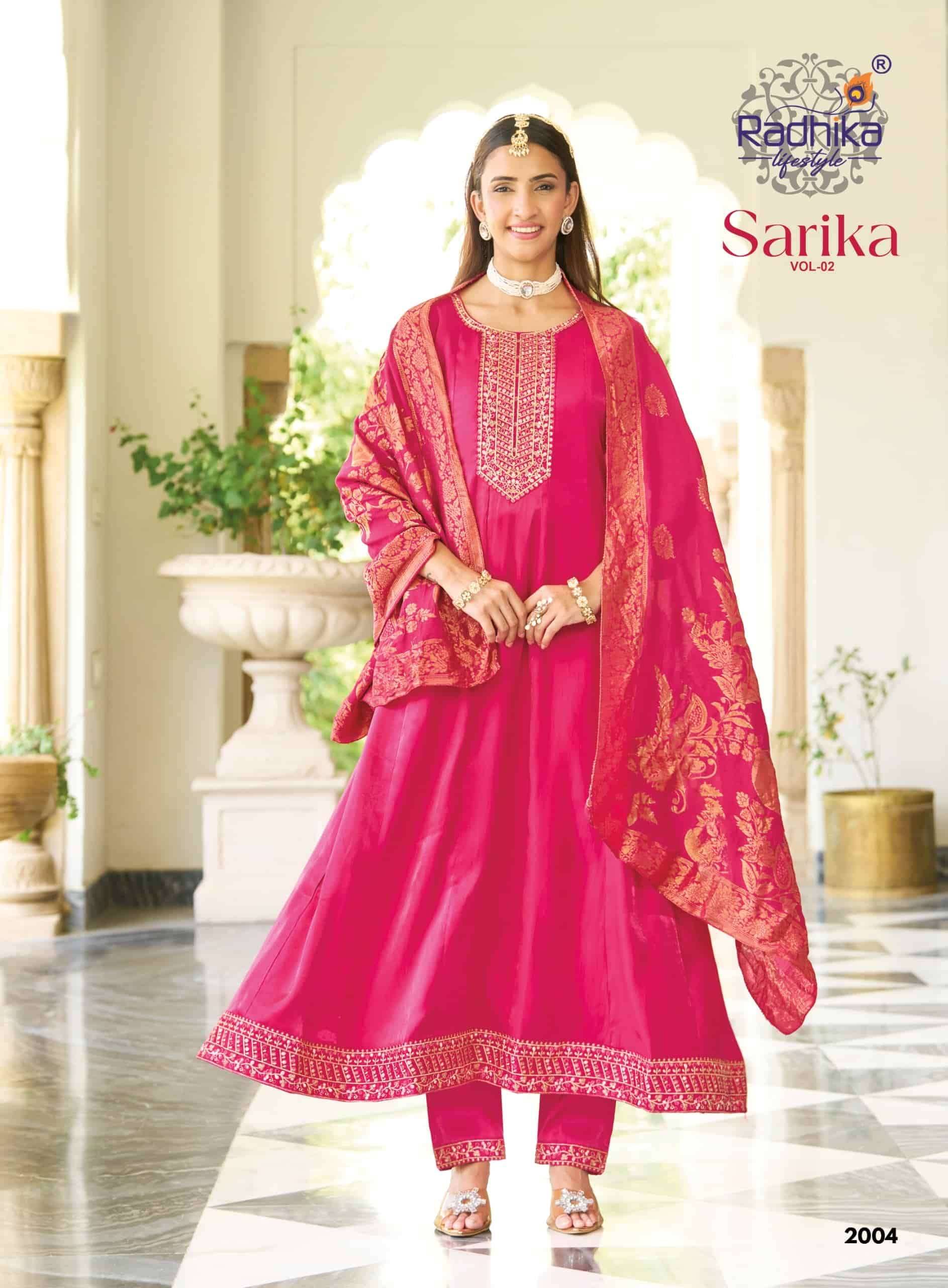 Radhika Lifestyle Sarika Vol 2 Roman Silk Anarkali Suits 7Pcs Catalog | Wholesale Market
