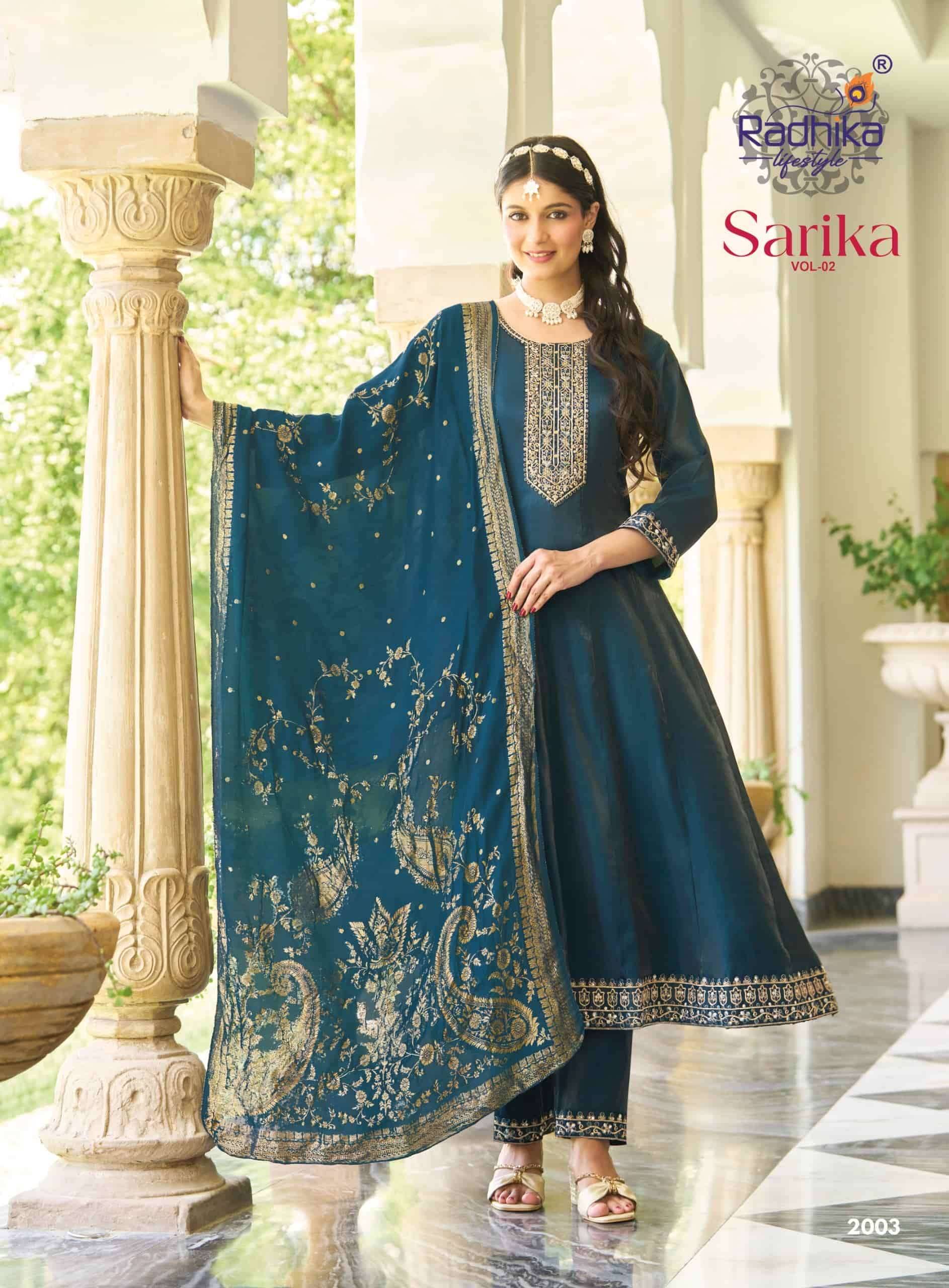 Radhika Lifestyle Sarika Vol 2 Roman Silk Anarkali Suits 7Pcs Catalog | Wholesale Market