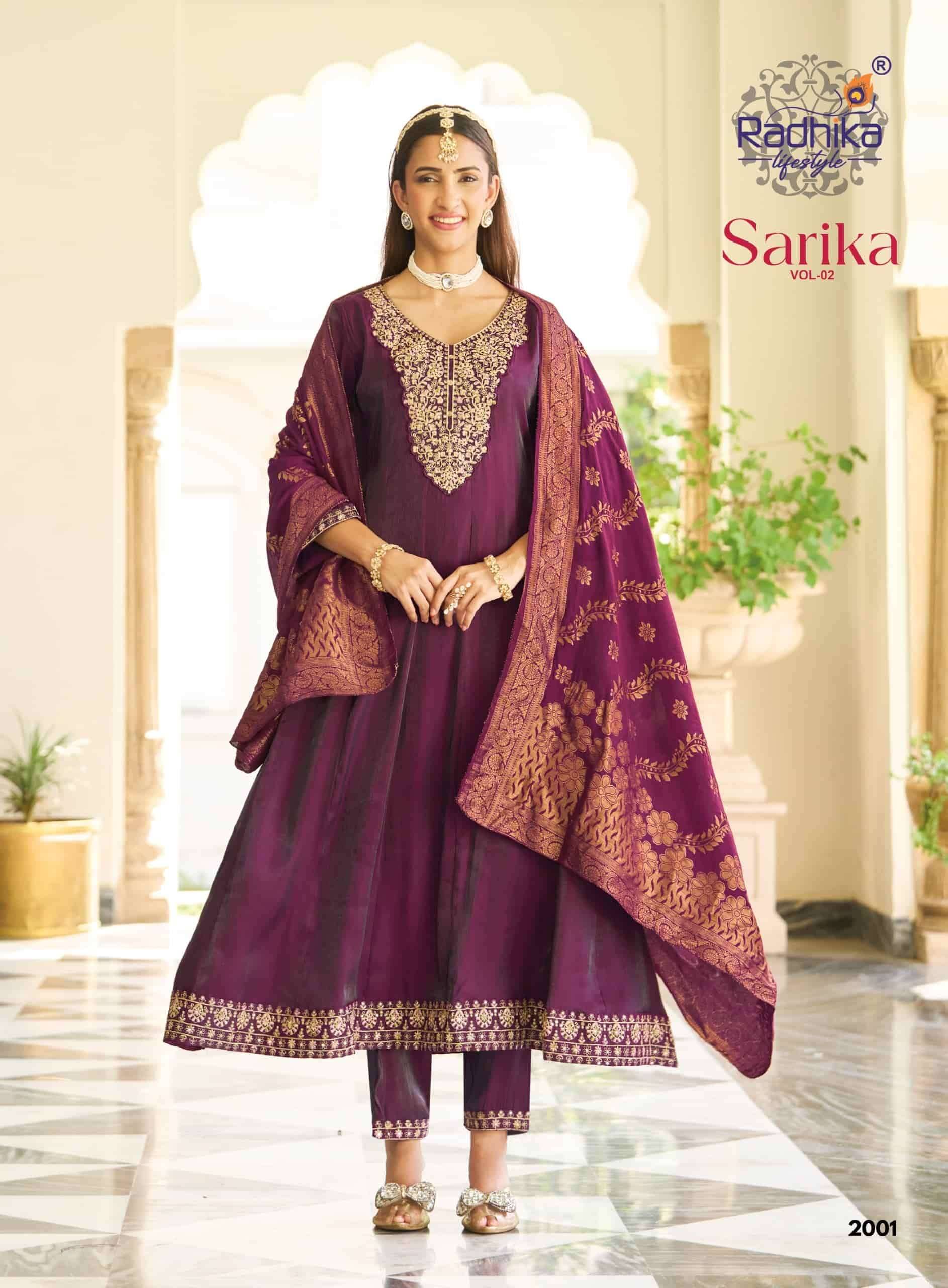 Radhika Lifestyle Sarika Vol 2 Roman Silk Anarkali Suits 7Pcs Catalog | Wholesale Market