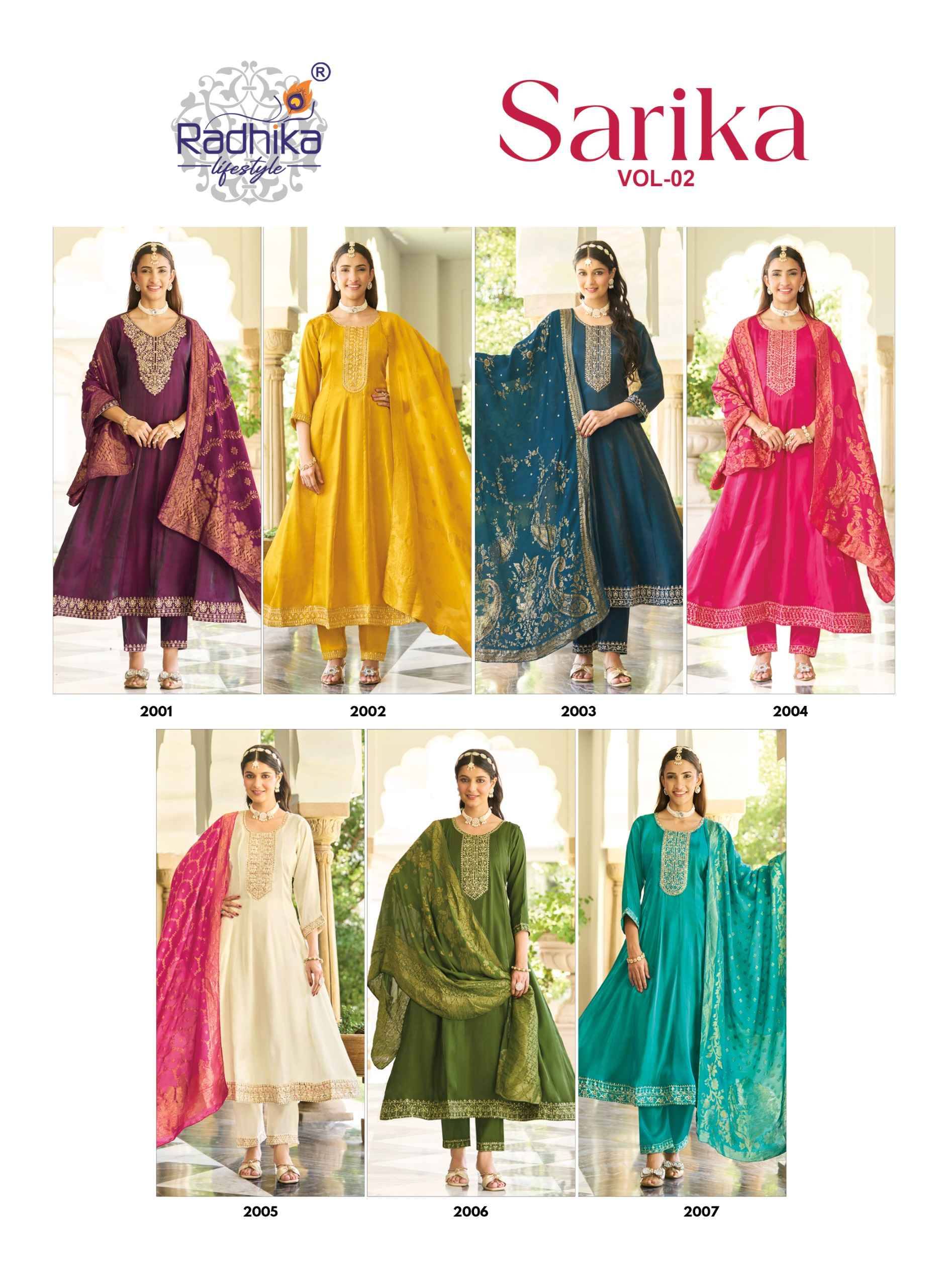 Radhika Lifestyle Sarika Vol 2 Roman Silk Kurti Combo Set 7 pcs Catalog 