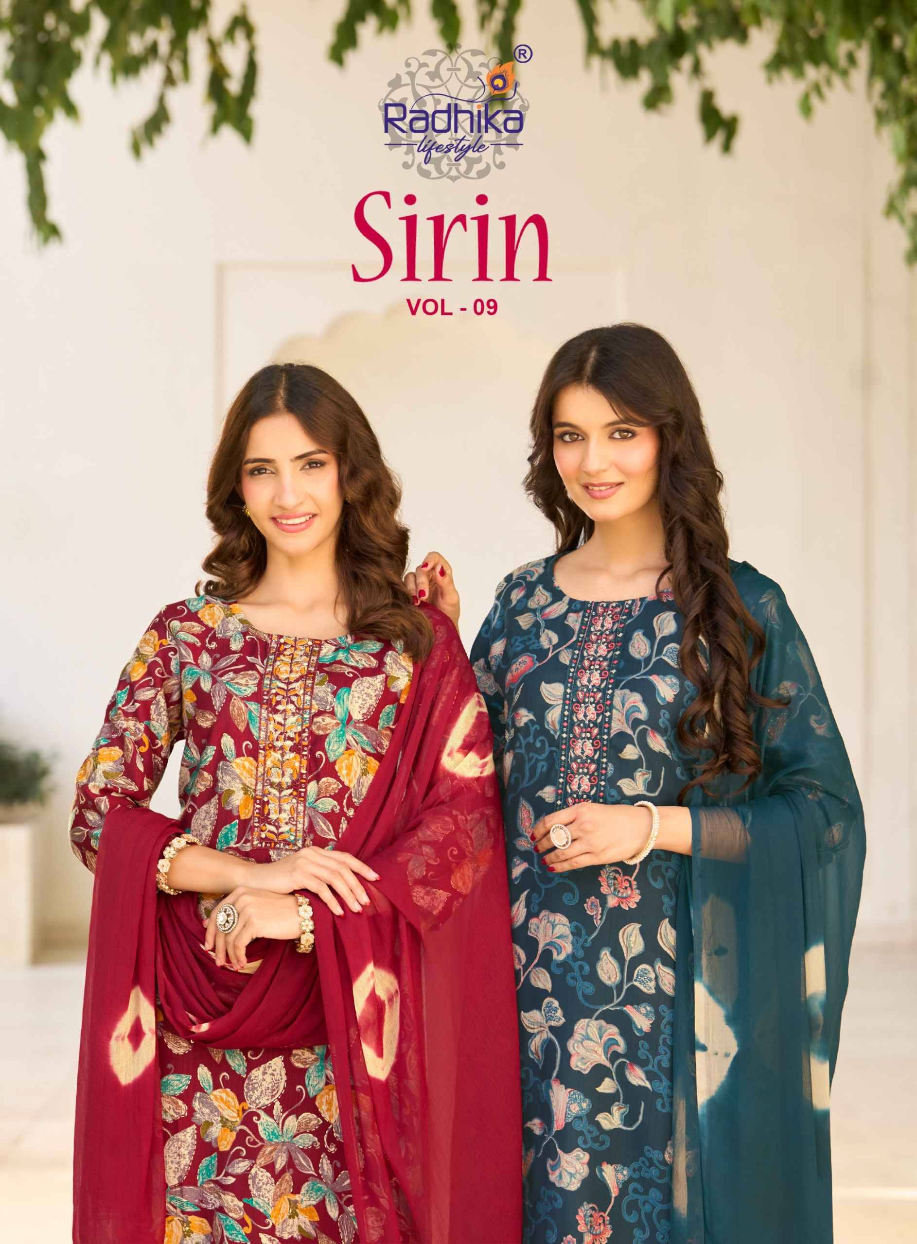 Radhika Lifestyle Sirin Vol 9 Vertican Foil Readymade Suits 8 pcs Catalog | Wholesale Kurti market