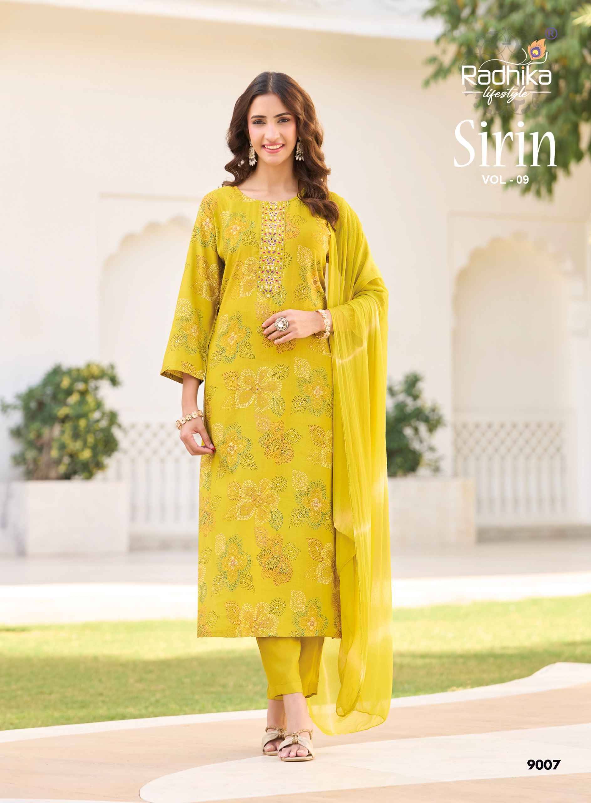 Radhika Lifestyle Sirin Vol 9 Vertican Foil Readymade Suits 8 pcs Catalog | Wholesale Kurti market
