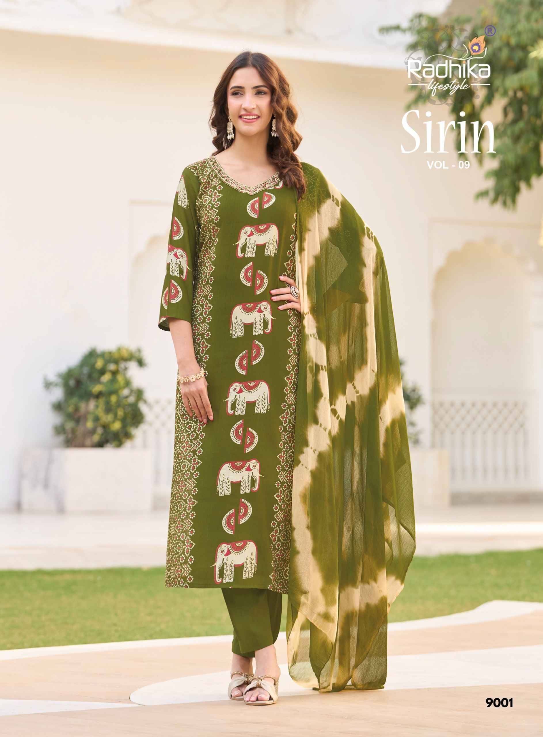 Radhika Lifestyle Sirin Vol 9 Vertican Foil Readymade Suits 8 pcs Catalog | Wholesale Kurti market