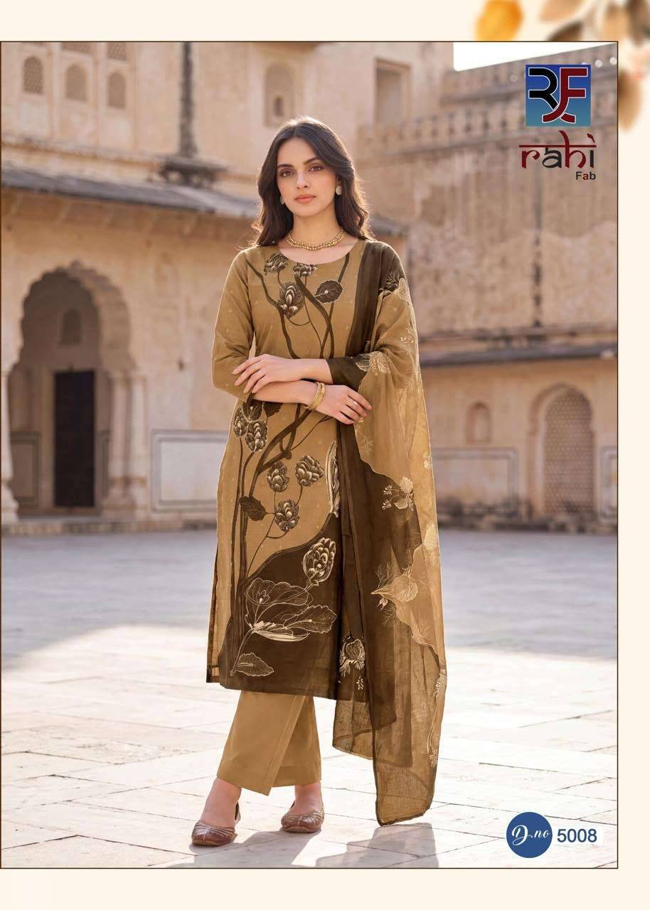 RAHI FAB RISING SILVER VOL 5 COTTON DRESS MATERIAL 8 PCS CATALOG