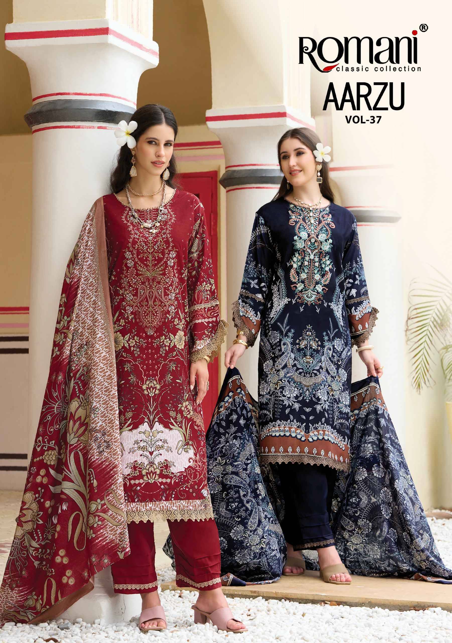 Romani Aarzu Vol 37 Cotton Dress Material 8 pcs Catalog | Wholesale Catalog Surat