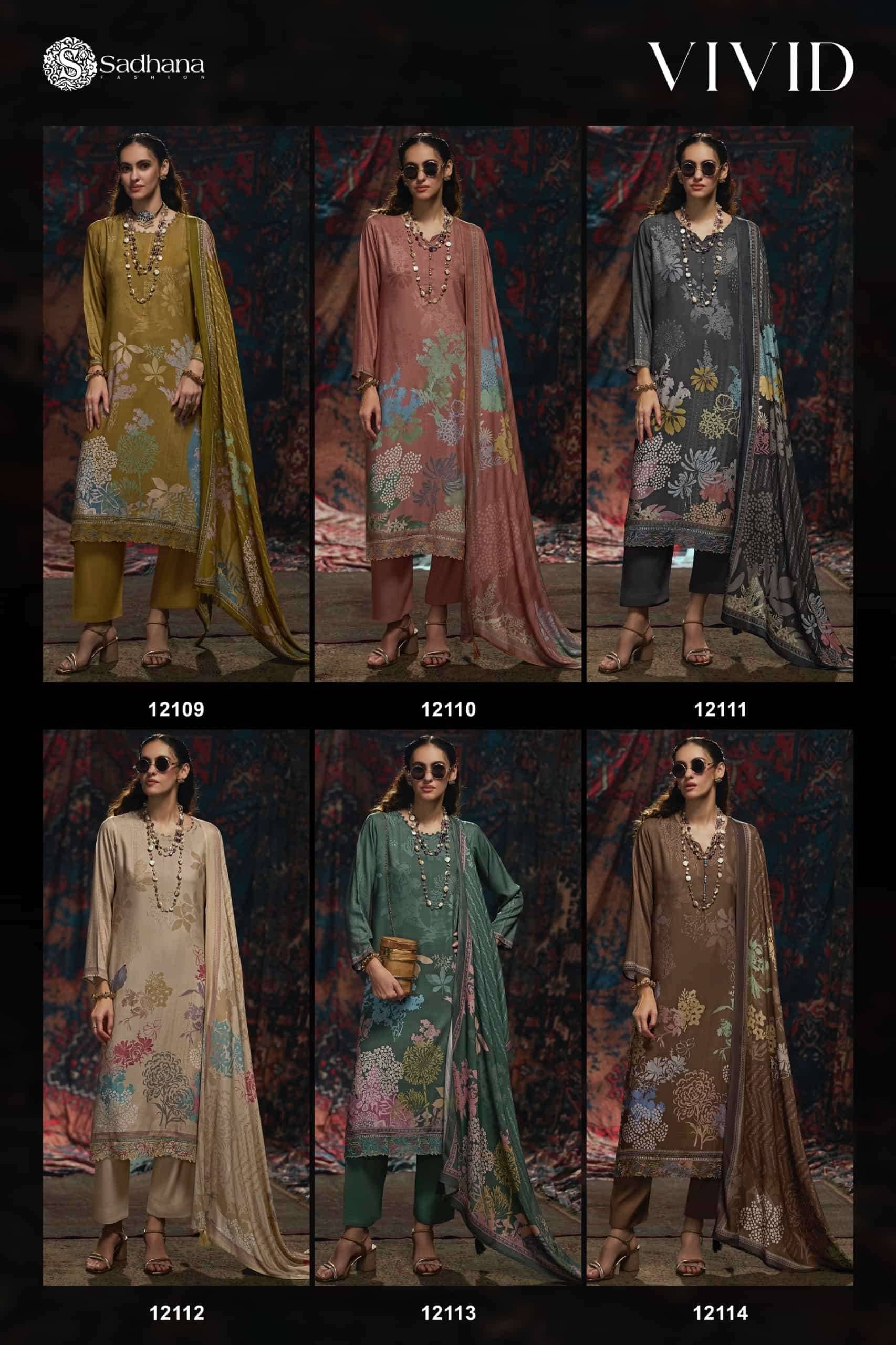 Sadhana Vivid Pashmina Salwar Suit 6 Pcs Catalog | Wholesale Market Surat