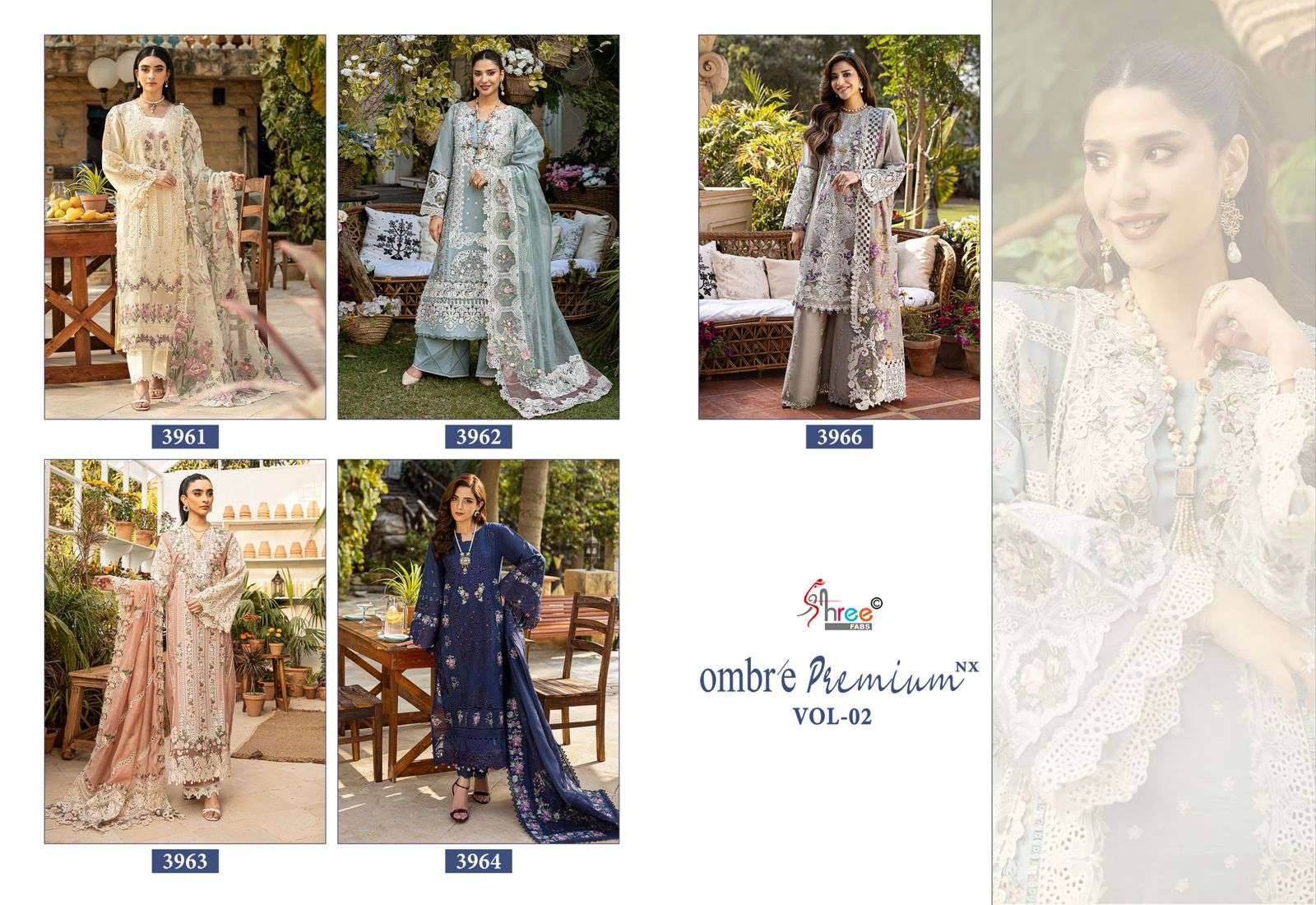 Shree Fabs Ombre Premium Vol 2 Nx Pure Cotton Pakistani Suits 5 Pcs Catalog