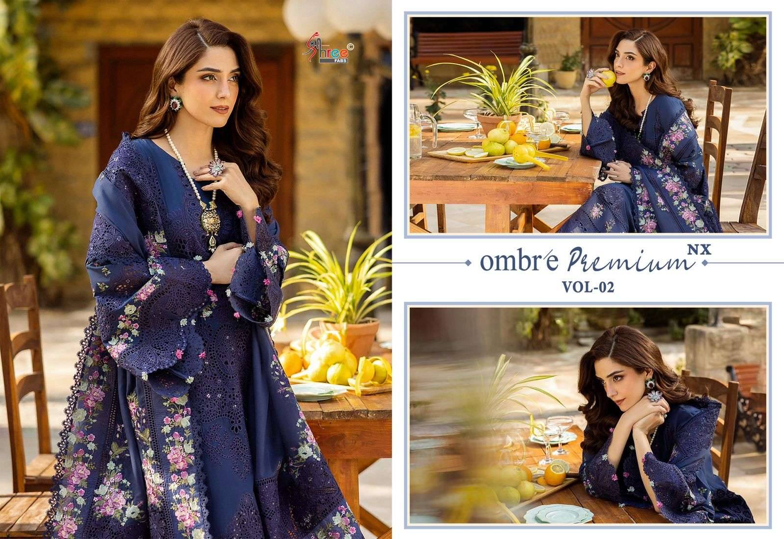 Shree Fabs Ombre Premium Vol 2 Nx Pure Cotton Pakistani Suits 5 Pcs Catalog